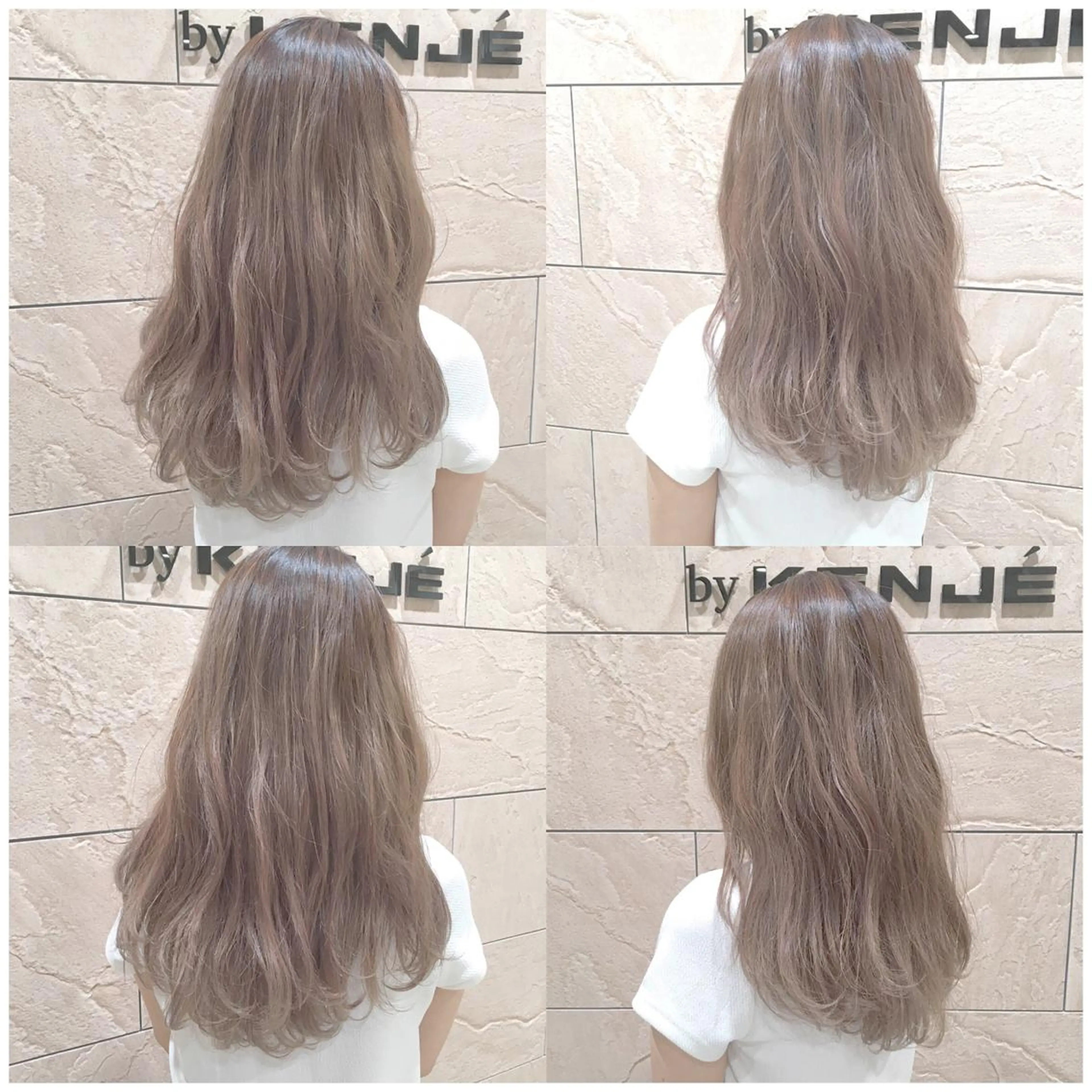 セミロング カラー パーマ ヘアアレンジ ベージュカラー ブリーチ グラデーションカラー ミルクティーベージュ LUCK本厚木 浦住 貴大のヘアスタイル