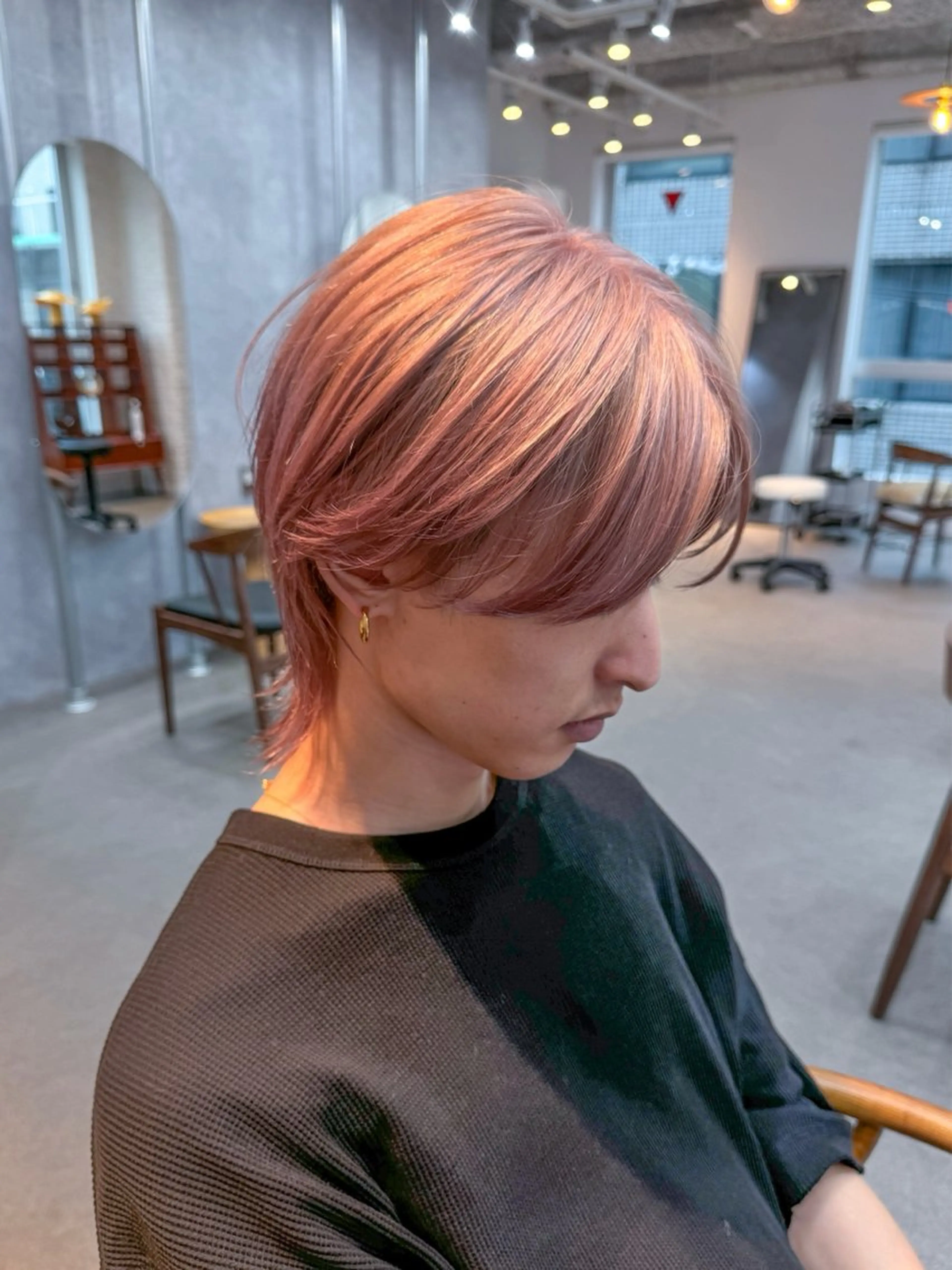 カラー メンズ メンズブリーチ ベージュカラー ブリーチ ピンクカラー ピンクベージュ benji_名駅店所属・原颯希/ショート /ボブ/メンズのヘアスタイル