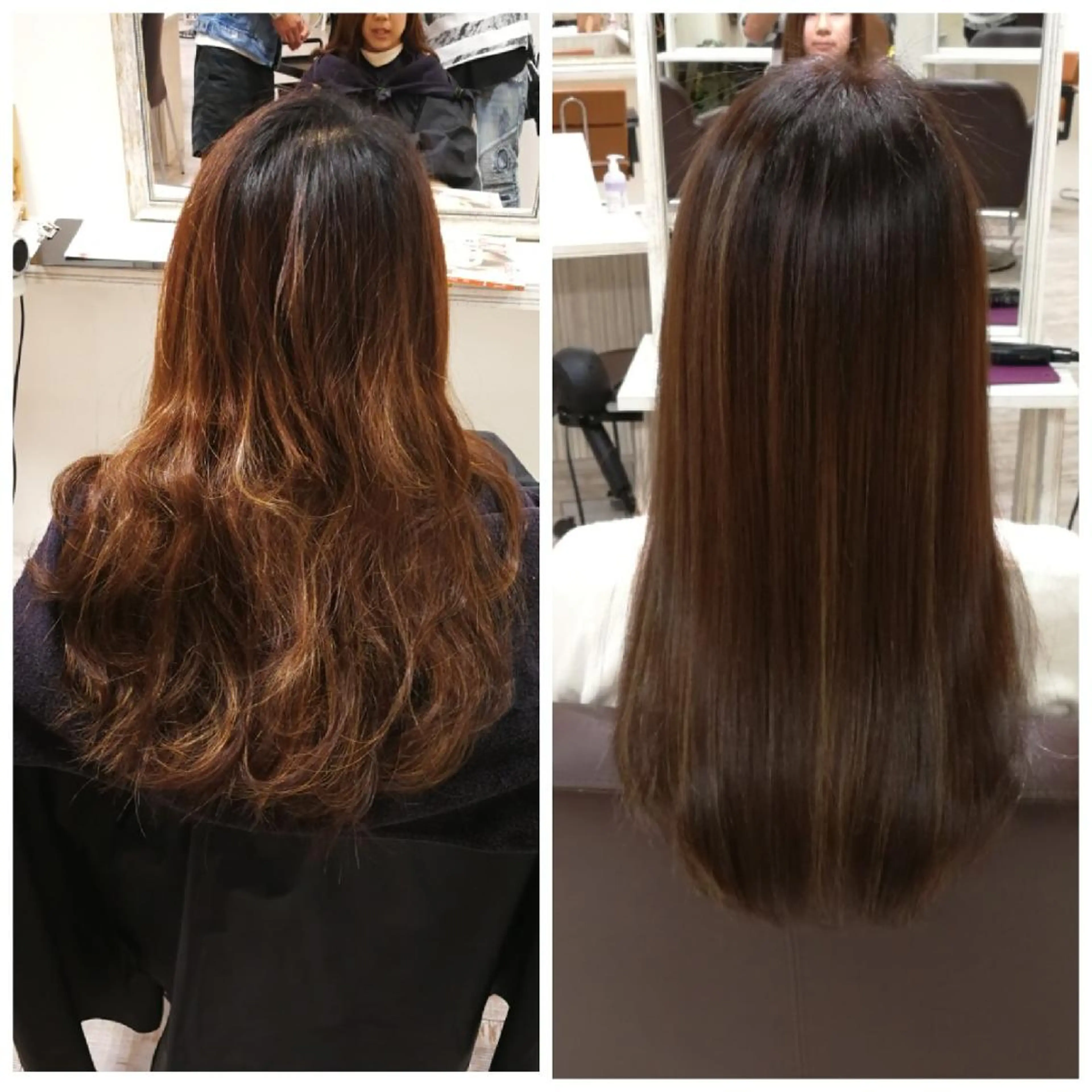 ロング パーマ Aile所属・酸性ストレート／カラ ー/山下高明のヘアスタイル