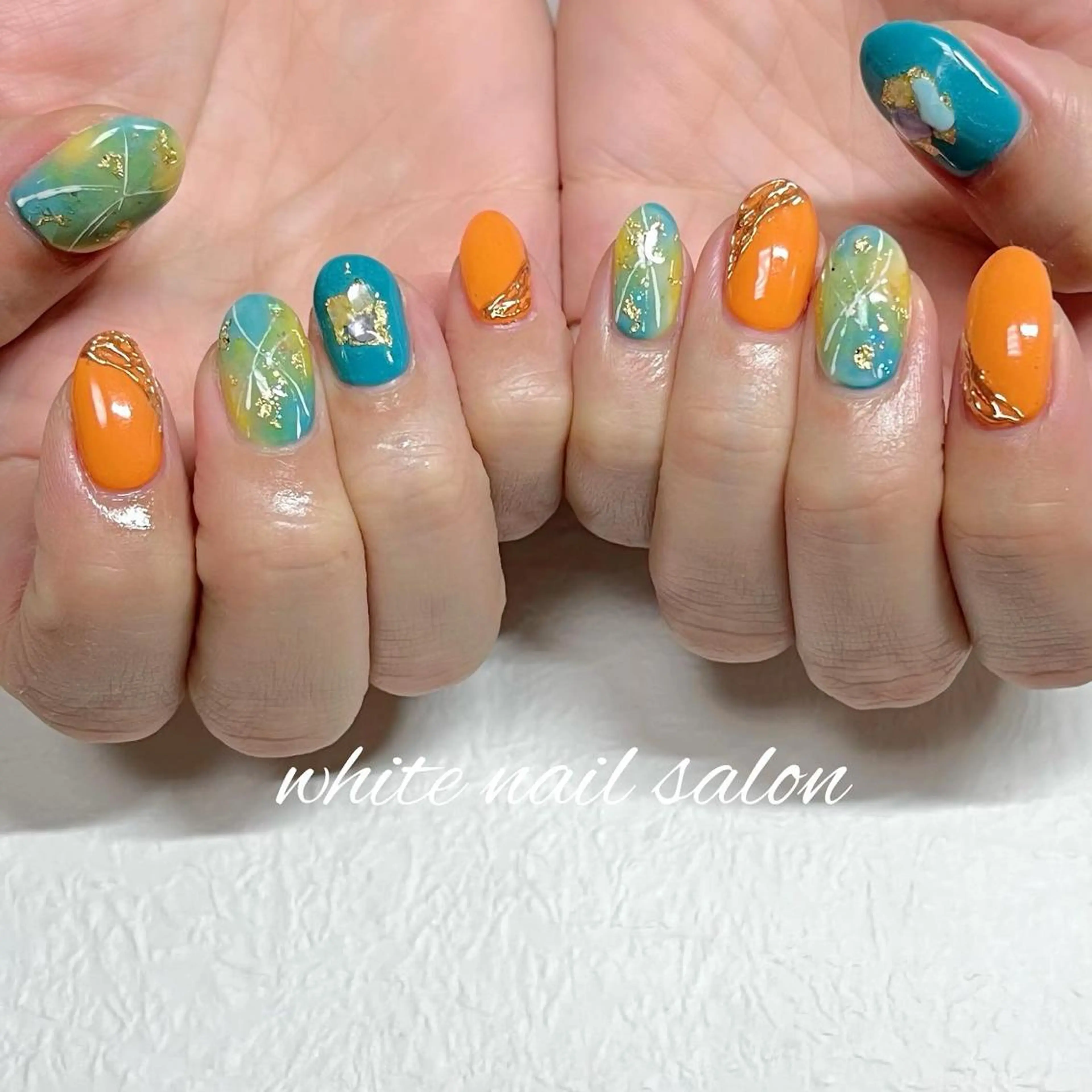 ネイル フットネイル ジェルネイル ハードジェル ラメ(グリッター) 持ち込み ハンドネイル white nail salonのネイルデザイン