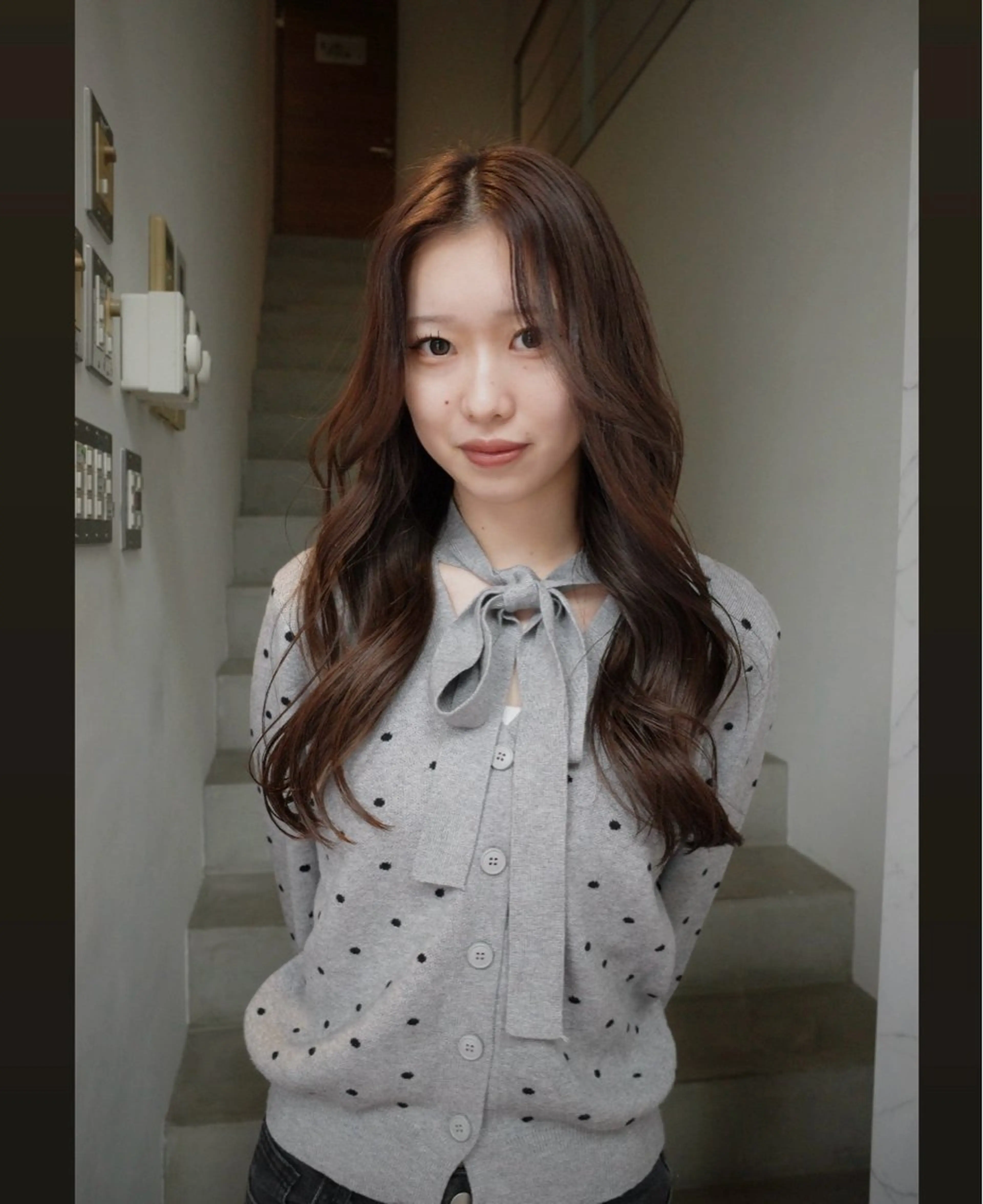 ロング カラー 透明感カラー ミユ/レイヤー/ カットモデル/名東区のヘアスタイル