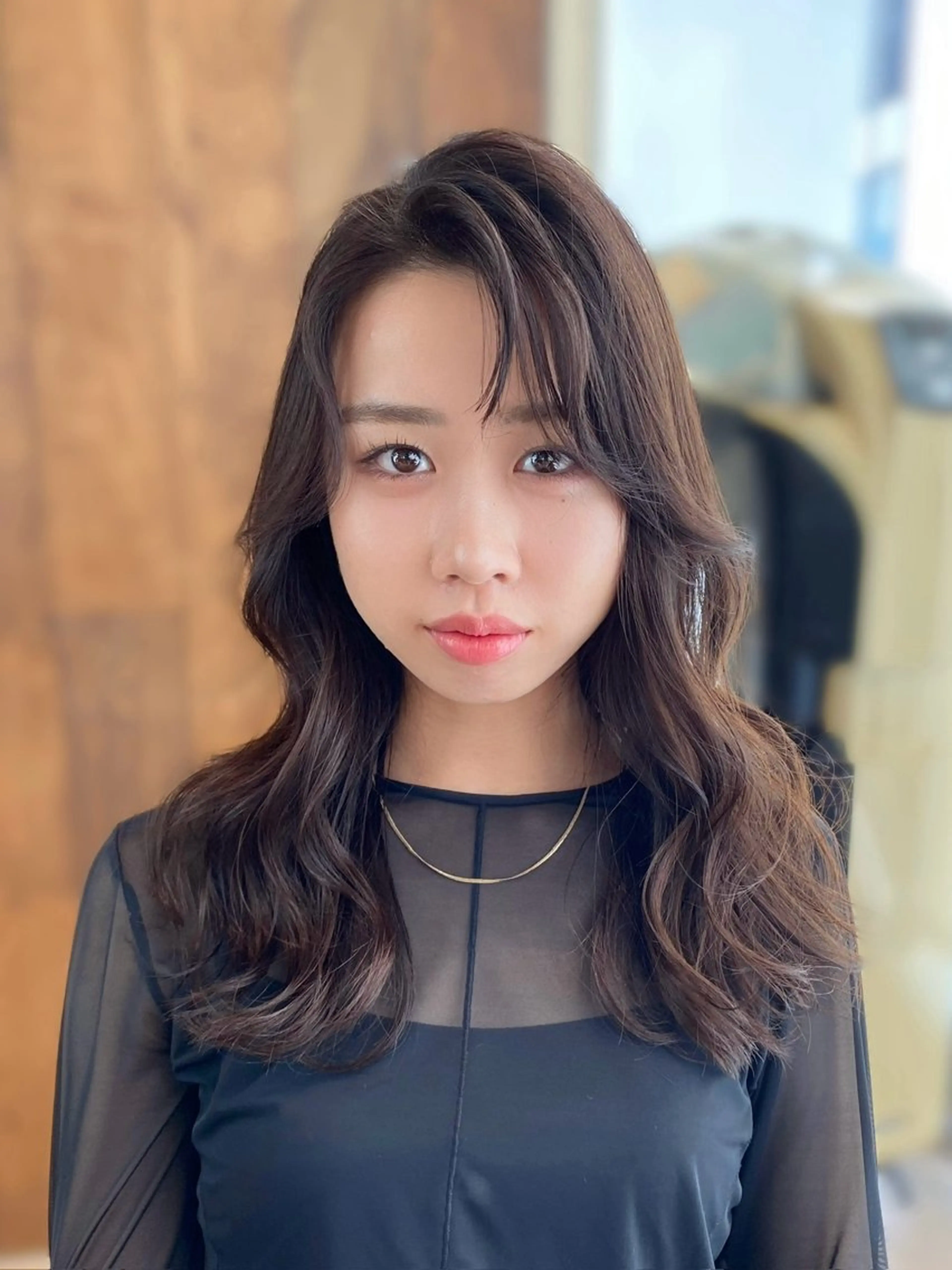 セミロング カラー かきあげバング レイヤーカット カット ヘアカラー トリートメント 髙木美緒🌿 レイヤー/アレンジのヘアスタイル