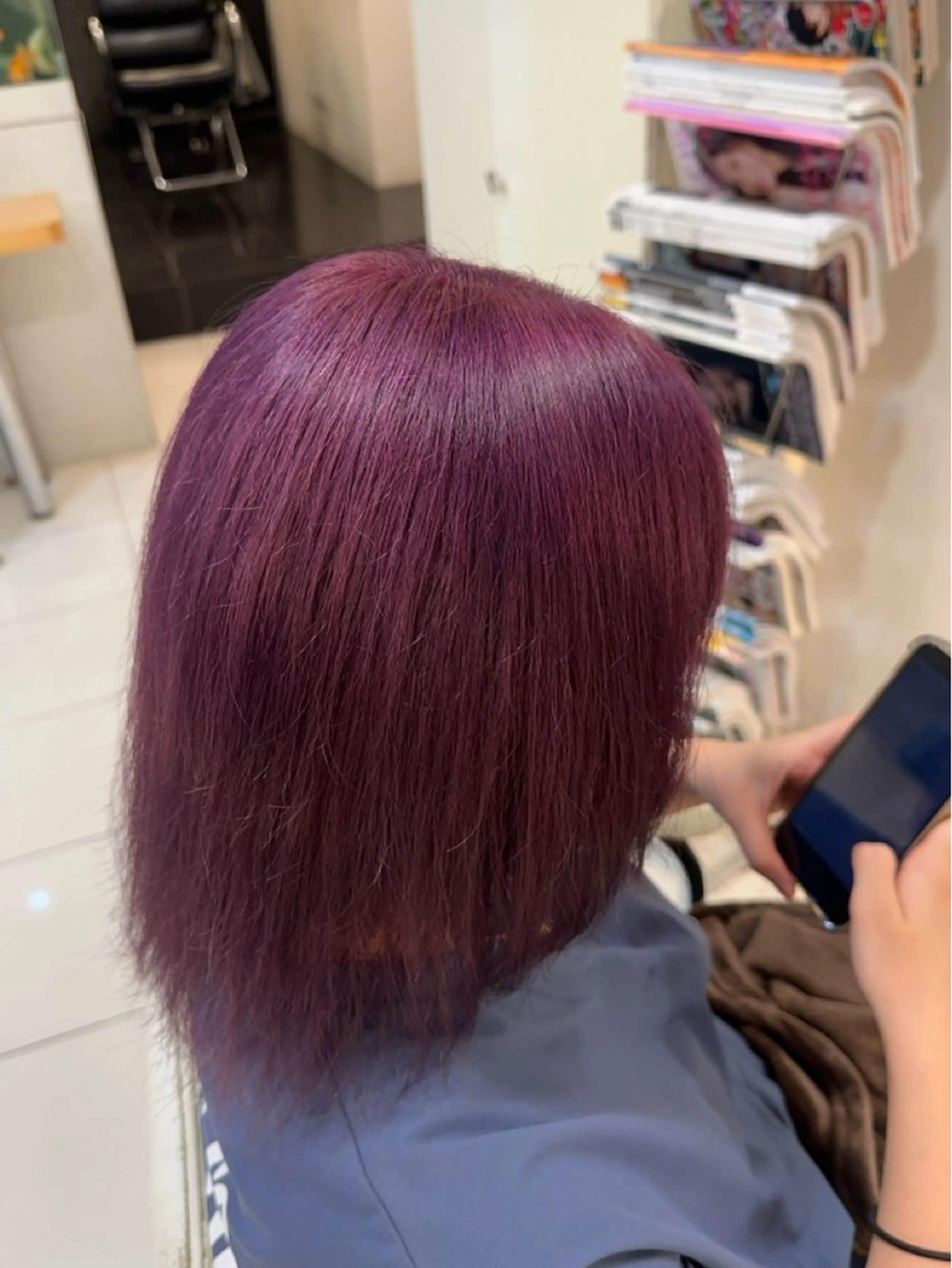 ミディアム カラー ブリーチ パープルカラー カラーリスト🎨 田島光のヘアスタイル