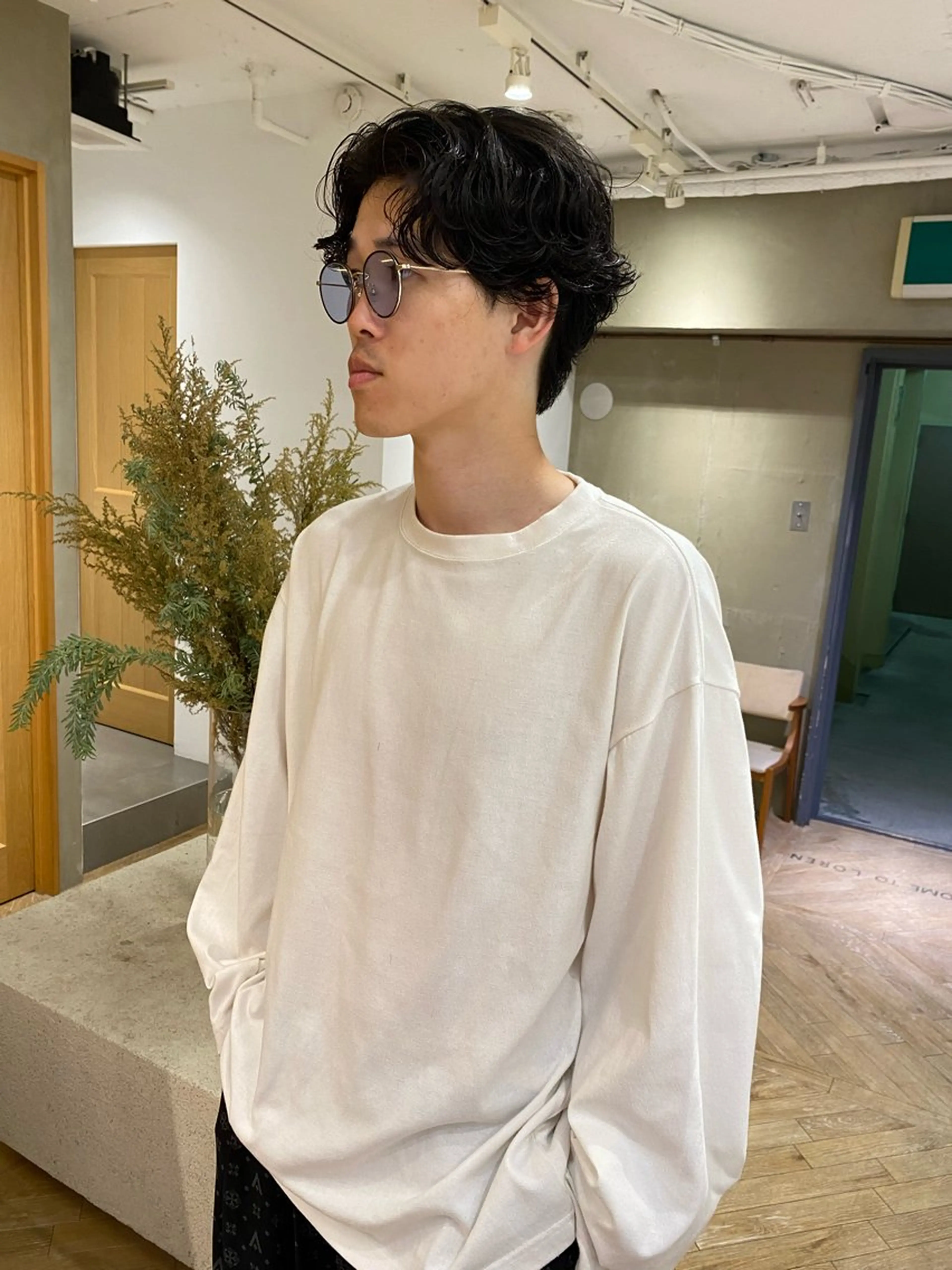メンズ センターパート 田形清流のヘアスタイル