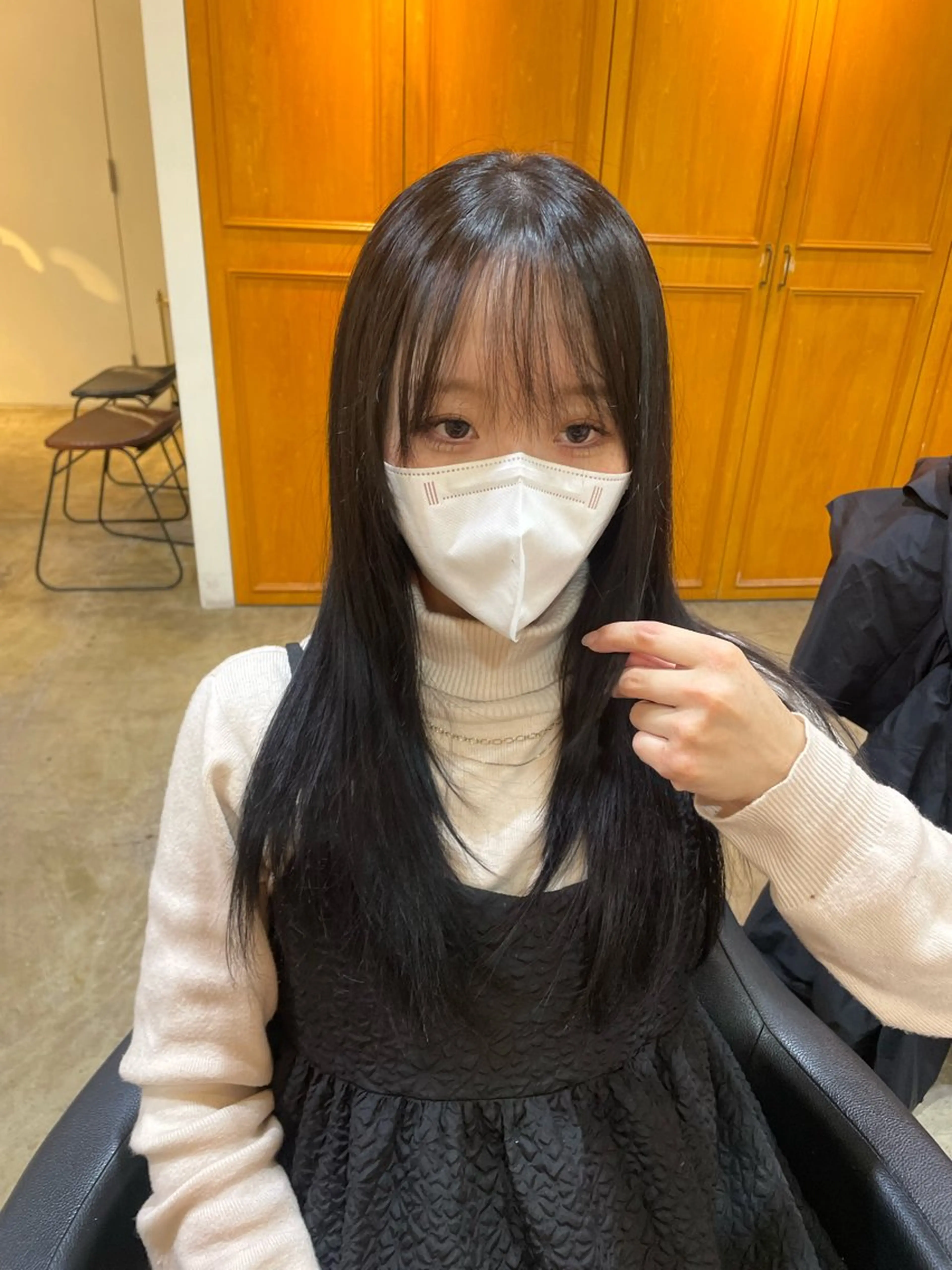 ロング カラー RIN／韓国ヘア レイヤーカットのヘアスタイル