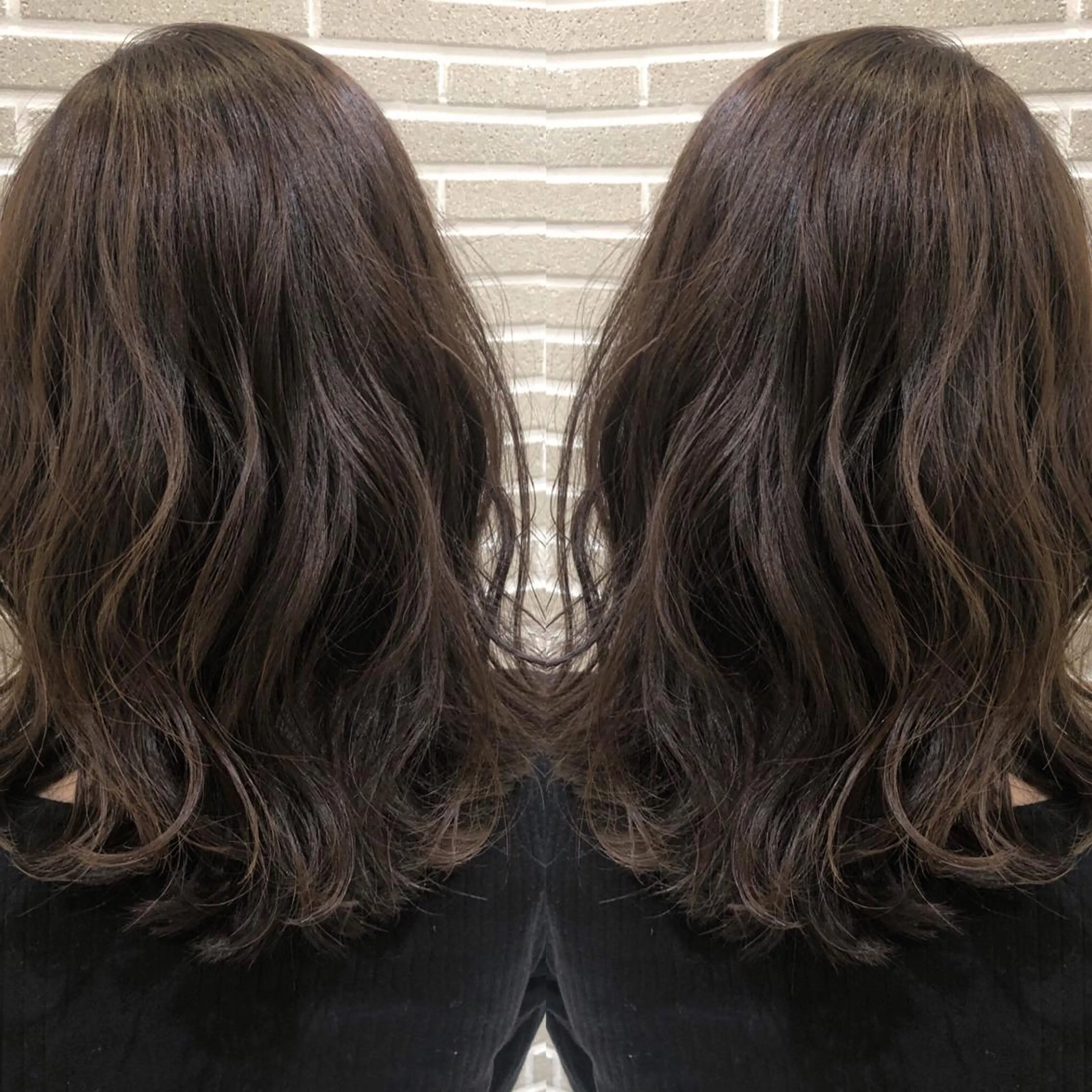 ミディアム カラー ヘアアレンジ カット ヘアカラー トリートメント 山北 咲子のヘアスタイル