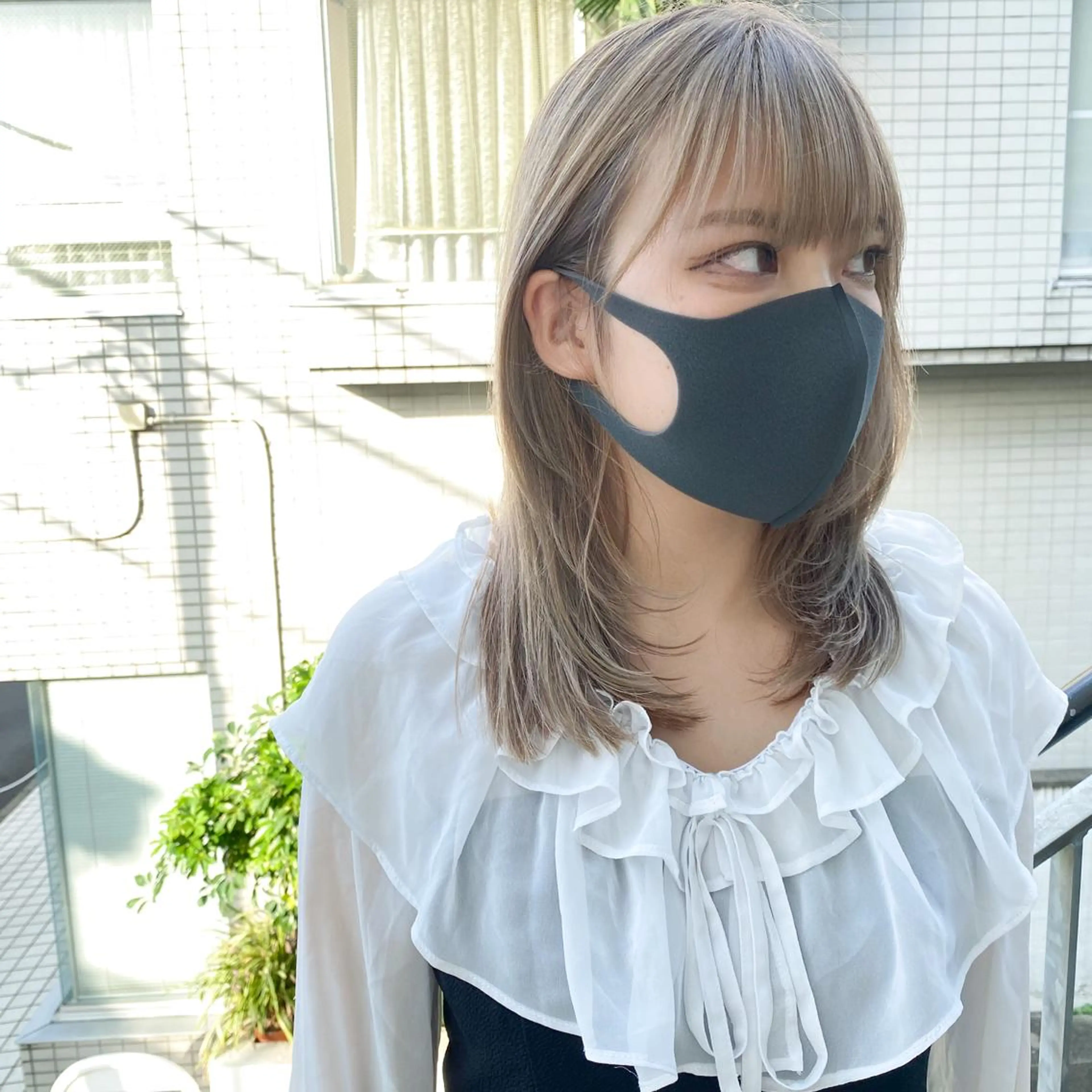 ミディアム カラー 艶髪ブリーチ 永井竜也のヘアスタイル