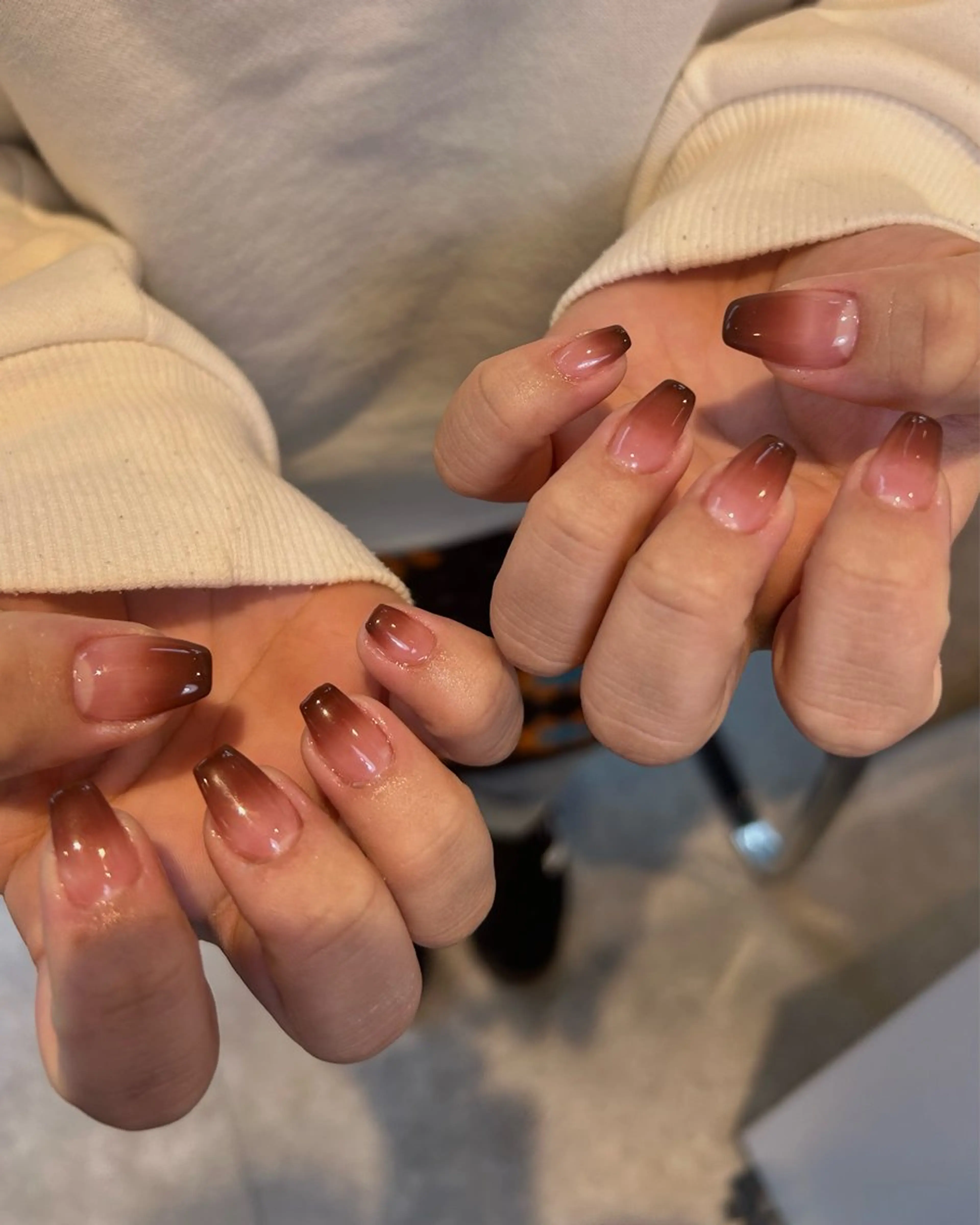 ネイル ブラウン グラデーション Zen Neo 🪸YUKINE🪸のネイルデザイン