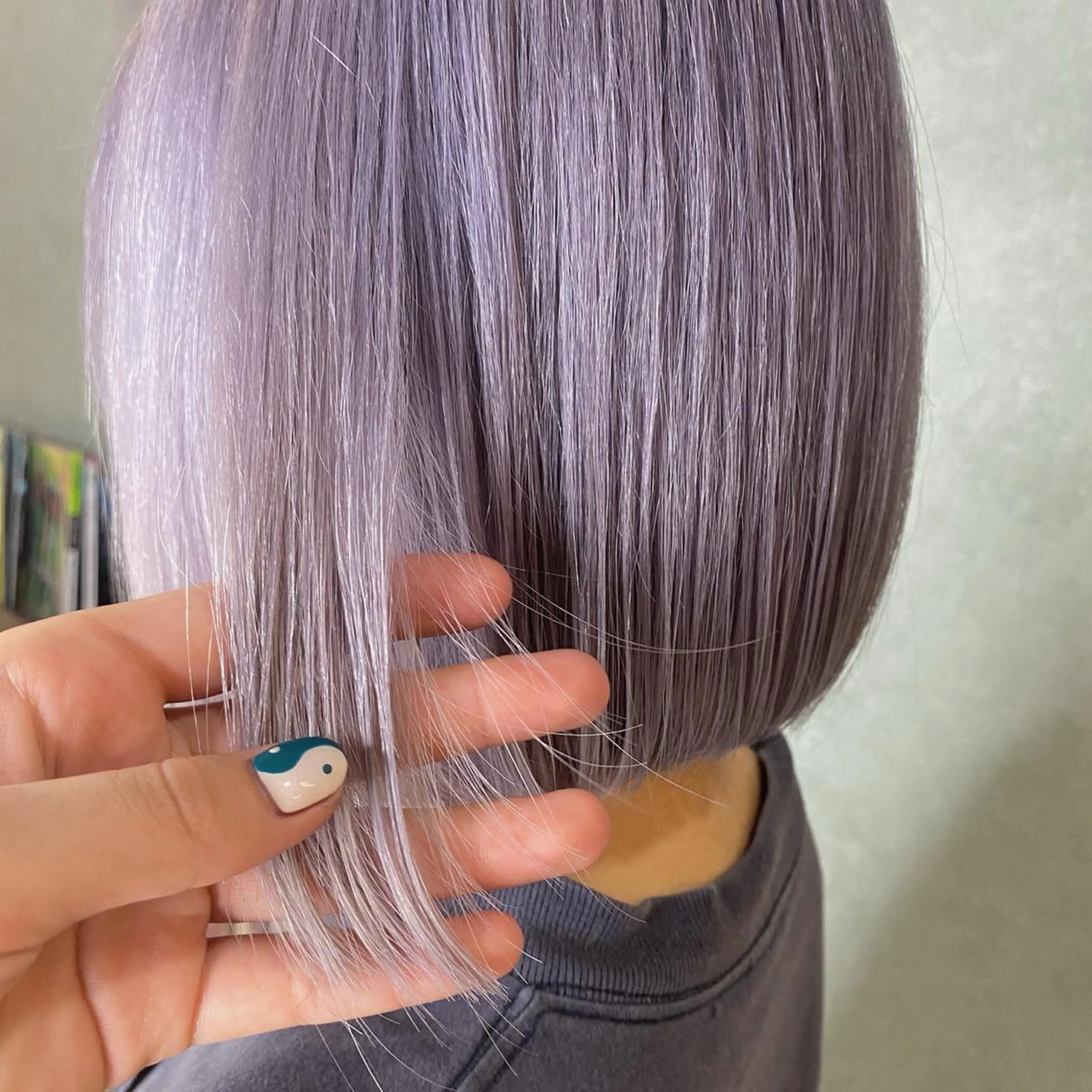 ミディアム カラー ハイトーンカラー パープルカラー ボブ ヘアカラー トリートメント 🌱ブリーチ・透明感 カラー/mapi🦭のヘアスタイル