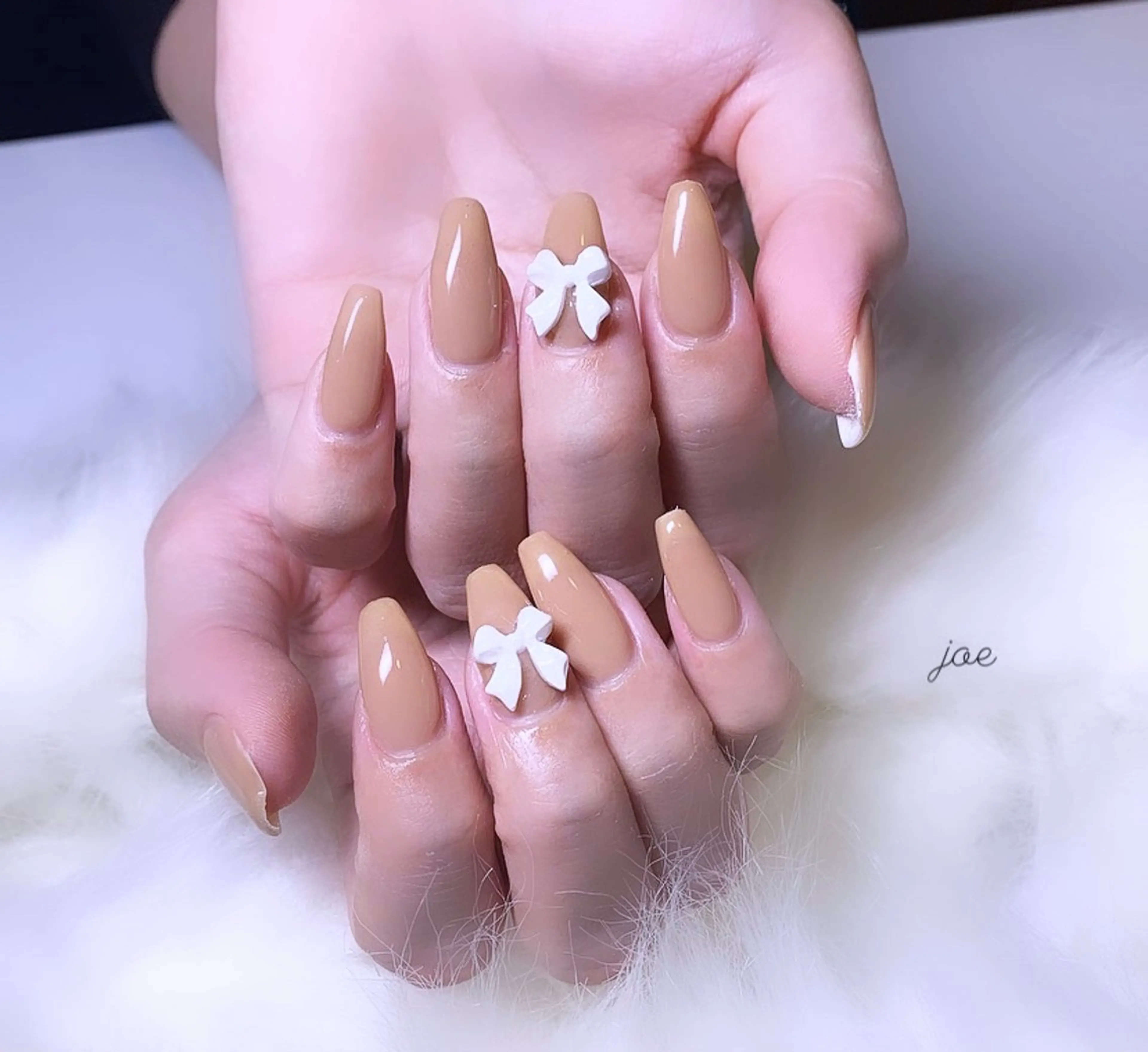 ネイル リボン ハンドネイル EstheSalon J.o.e /石堂のネイルデザイン