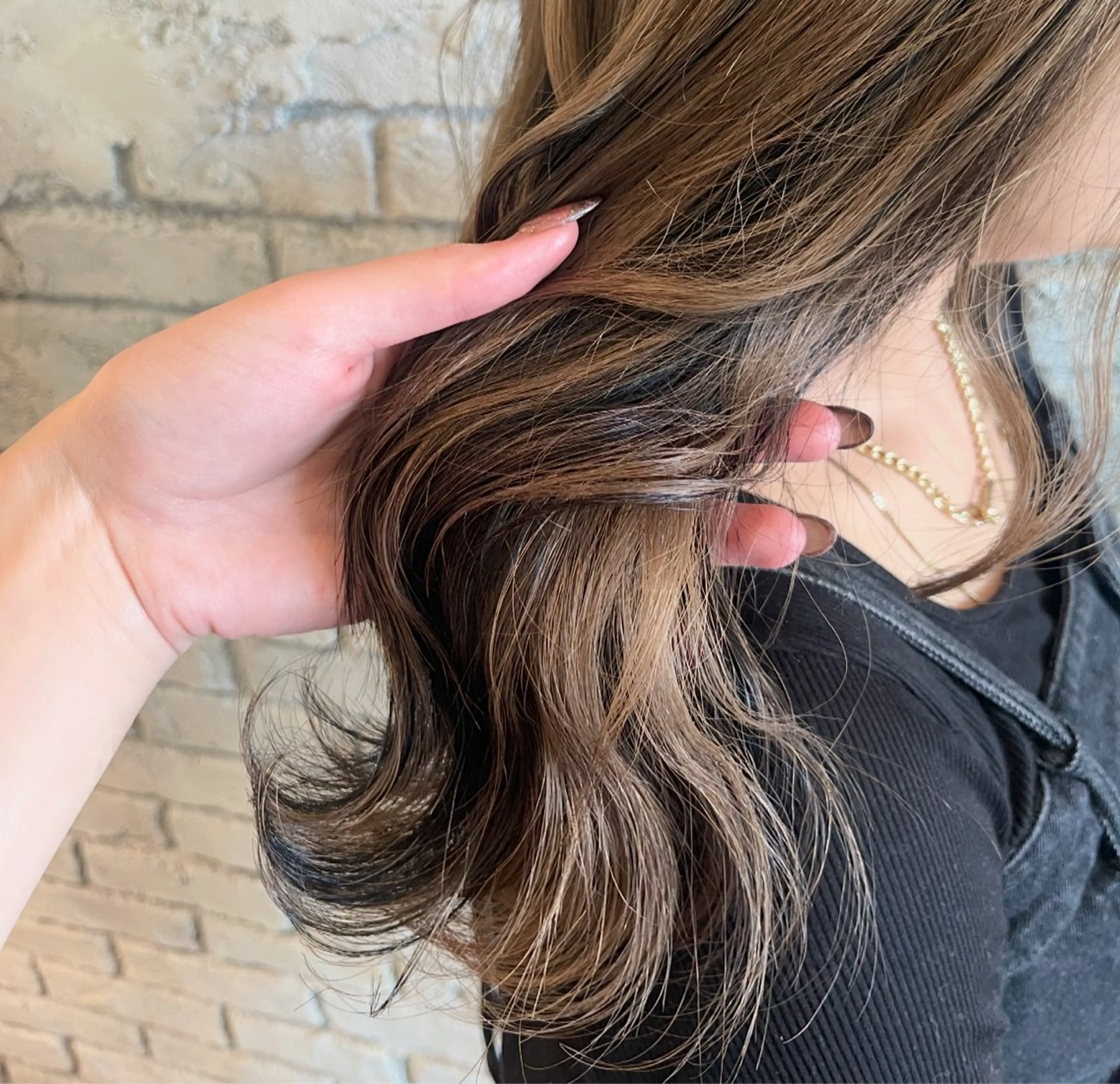 カラー ベージュカラー 黒髪 デザインカラー ヘアカラー フーコー朝日ヶ丘店所属・fuhcoh/小倉 /館山百合のヘアスタイル