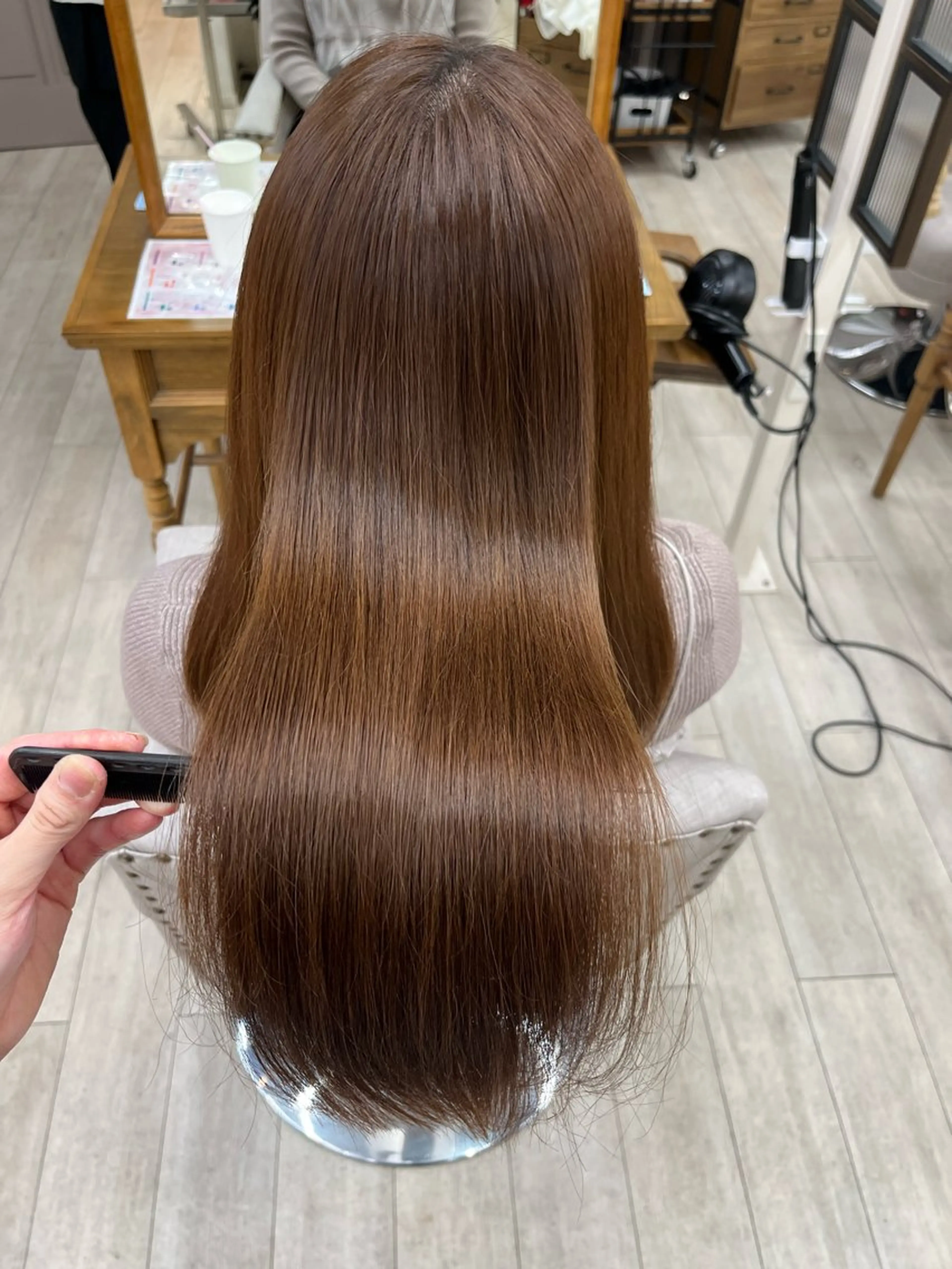 ロング 縮毛矯正 巻き,ブロー 🪼ミサキのヘアスタイル