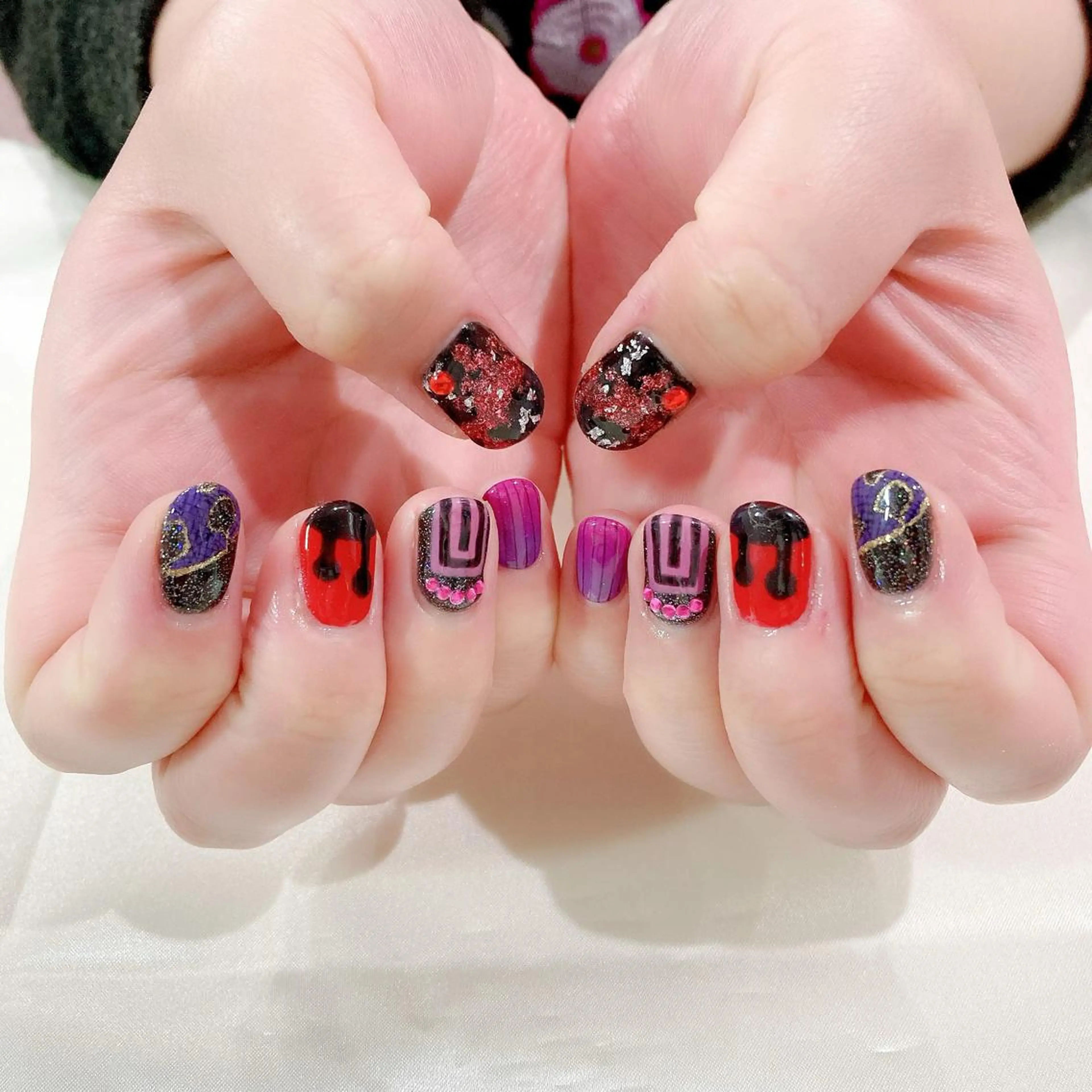 ネイル ジェルネイル キラキラネイル パラジェル 冬ネイル ハンドネイル Nail Kのネイルデザイン