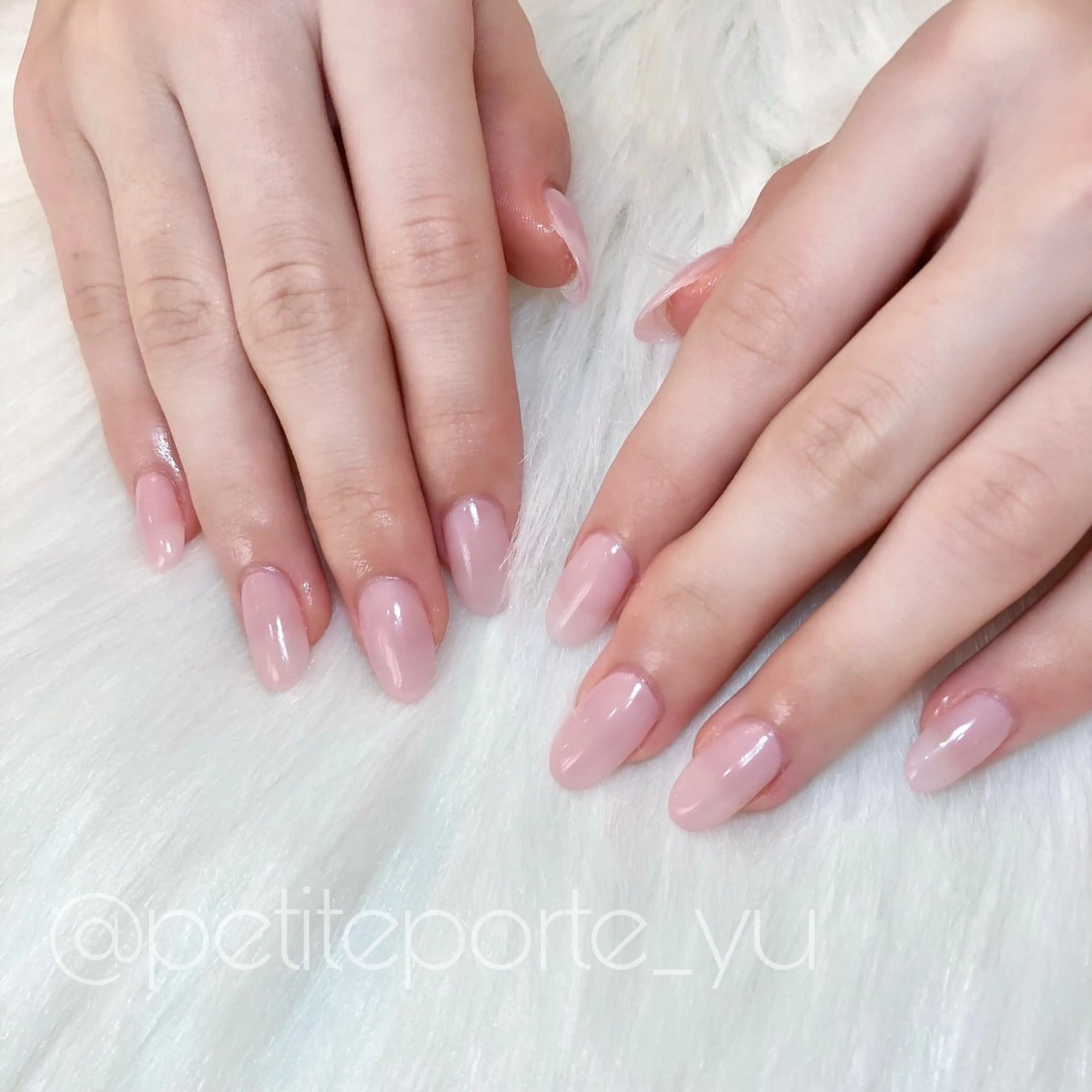 ネイル 長さ出し ピンク シンプルネイル nailsalon petite porte所属・petite porteのネイルデザイン