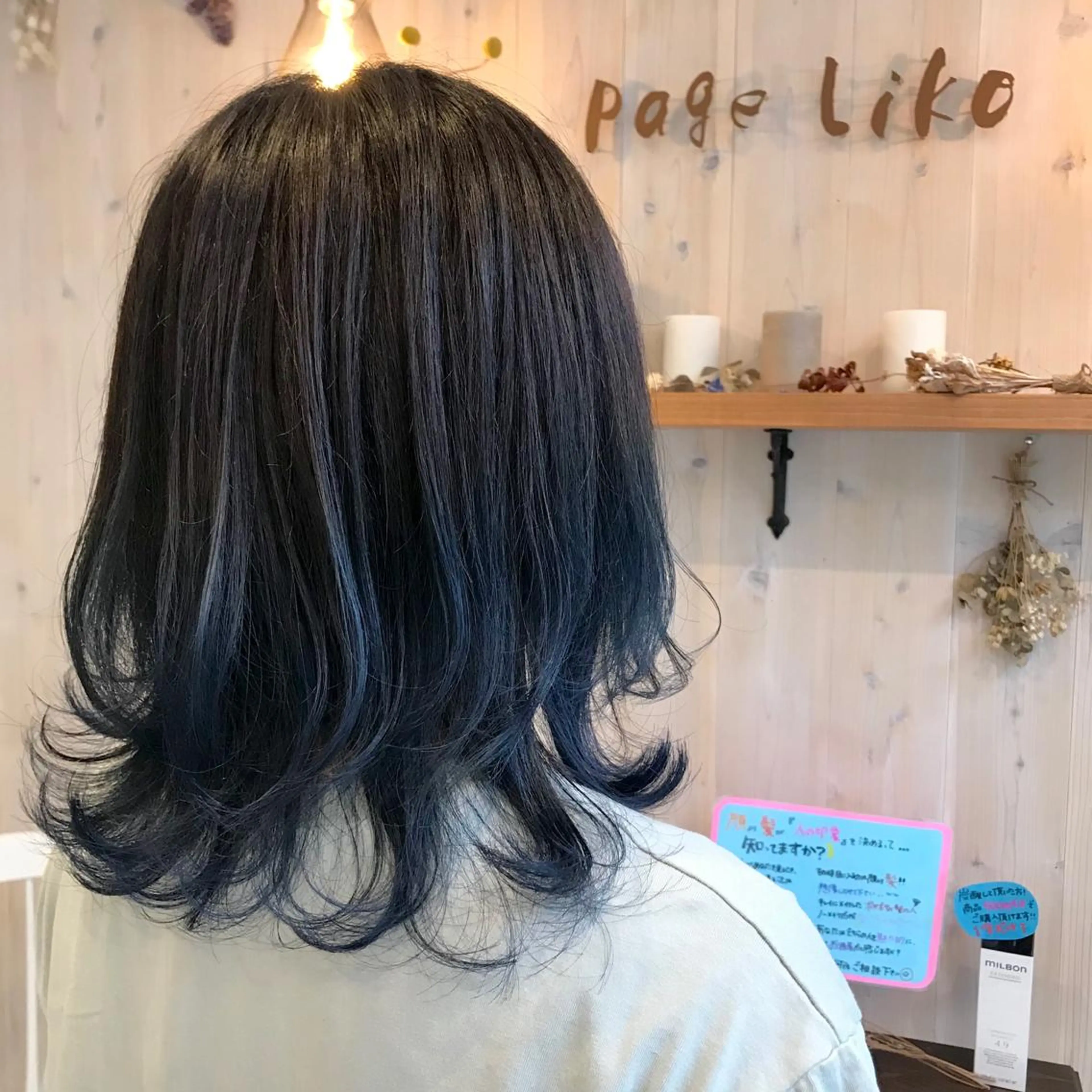 ミディアム カラー ブルーカラー グラデーションカラー ネイビーカラー 透明感カラー/ 寺田千雅子のヘアスタイル