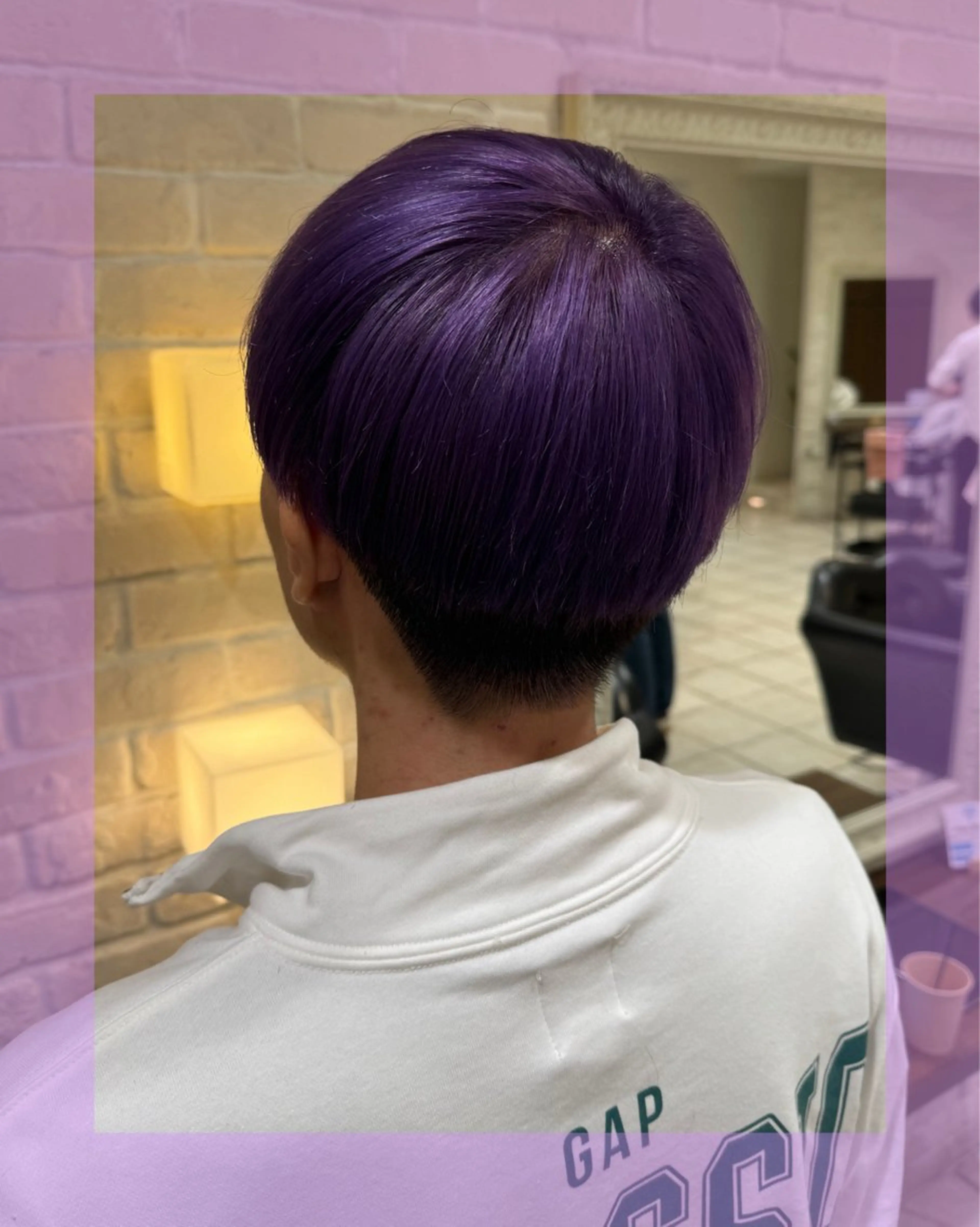 ショート カラー メンズ メンズ韓国風 韓国マッシュ マッシュ メンズウルフカット パープルカラー カット ヘアカラー 🦄ブリーチ💜エク ステ💜MIU🦄のヘアスタイル