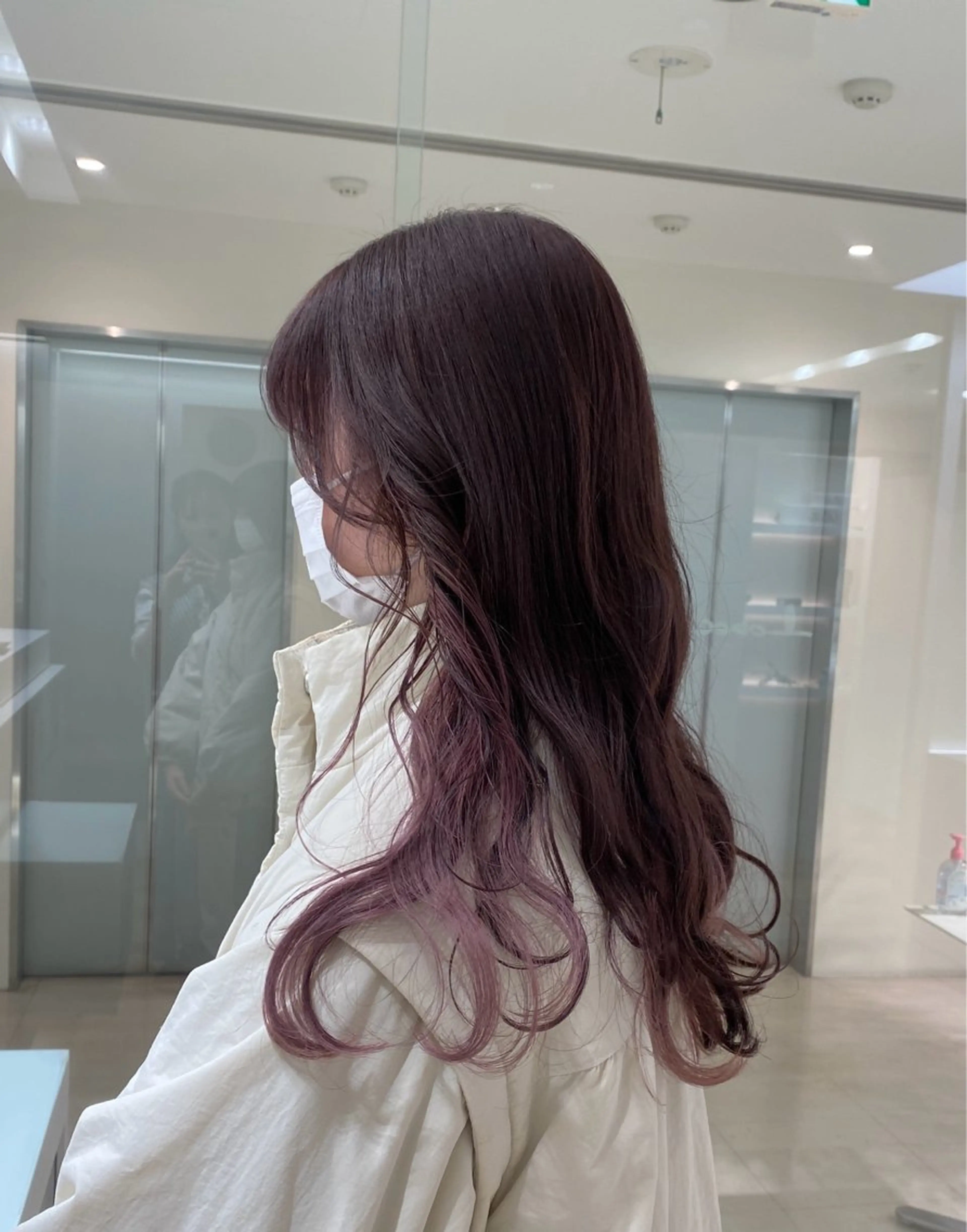 ロング カラー ブラウンカラー ピンクカラー ピンクブラウン カット ヘアカラー トリートメント 松永 わかなのヘアスタイル
