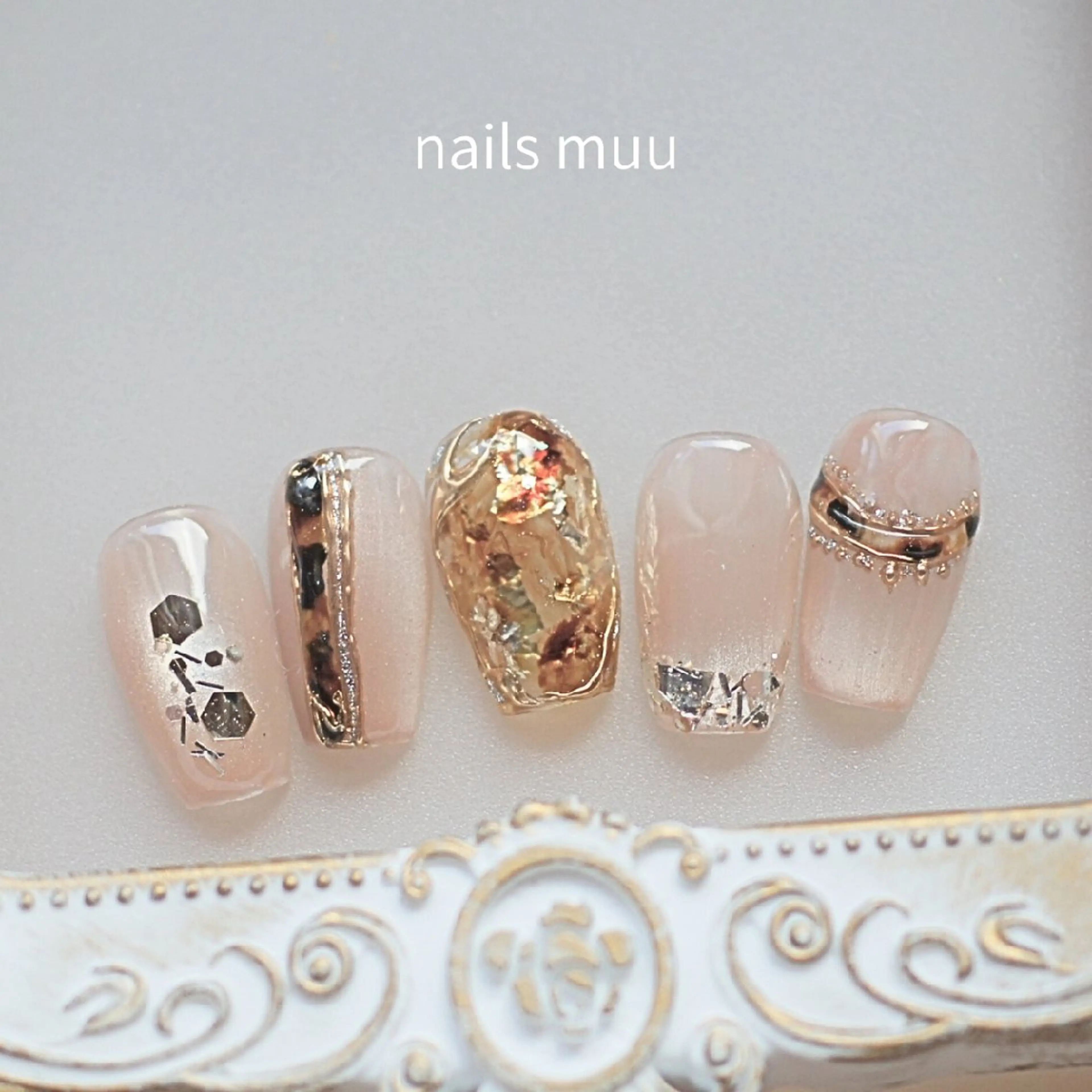 ネイル べっ甲ネイル マグネットネイル ハンドネイル nails muu まゆのネイルデザイン