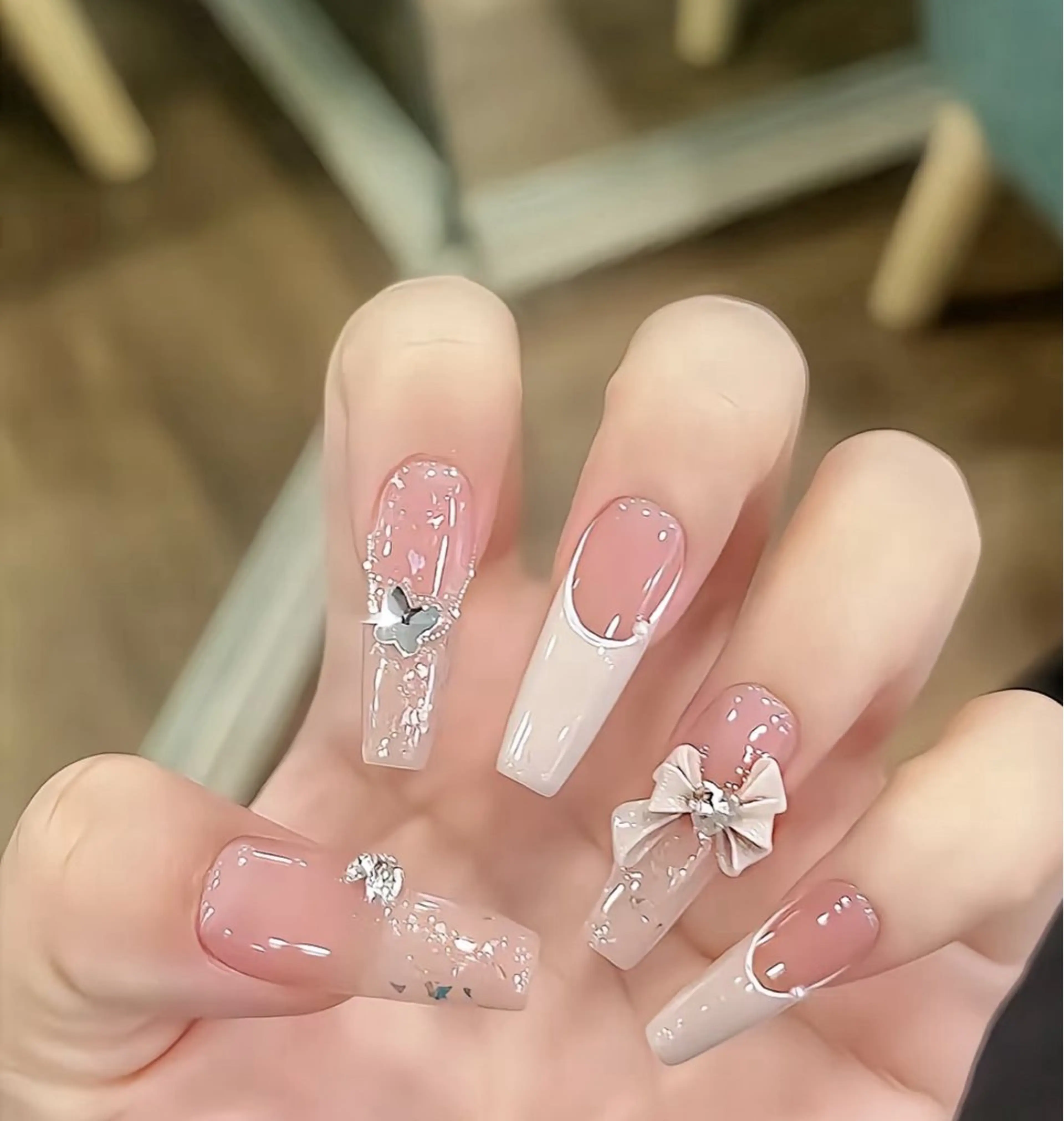 ネイル アートネイル チークネイル 成人式 長さ出し フットネイル YK Rinのネイルデザイン