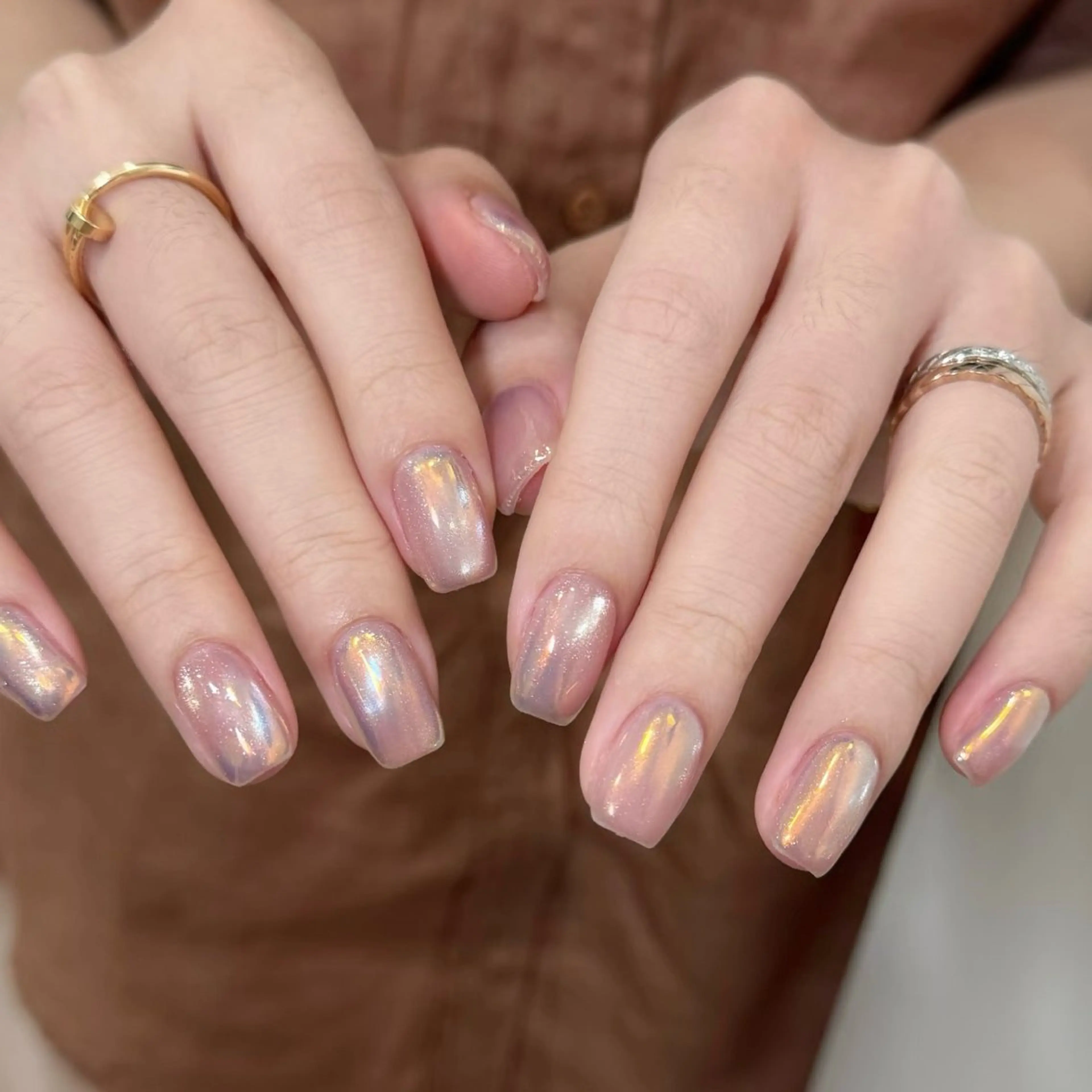 【自爪】ワンカラー🌸ミラ—🌸ラメグラ（2色🉑）の写真