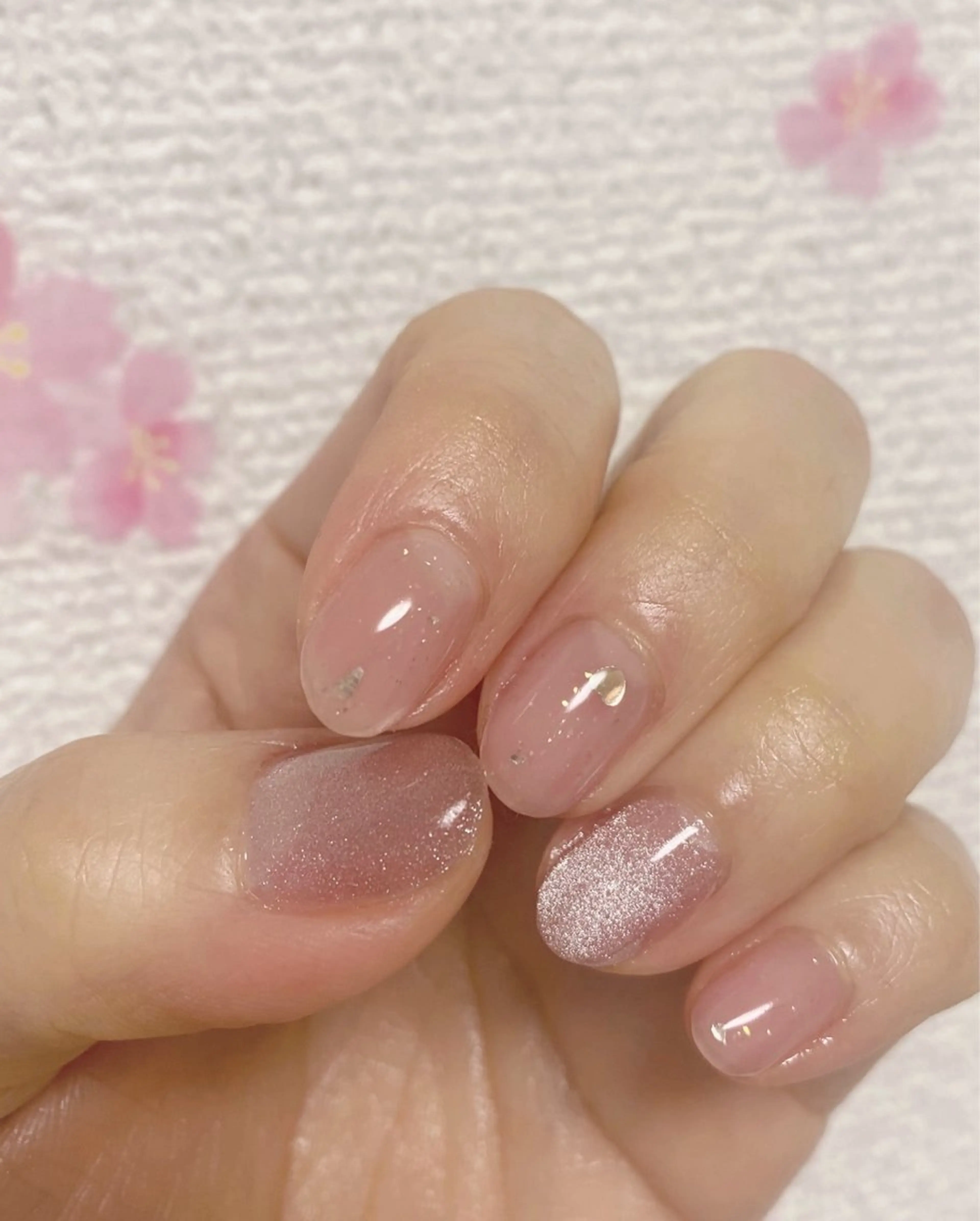 ネイル ハート ラメ(グリッター) ピンク 春ネイル Nail Salon K 🧸美爪育成のネイルデザイン