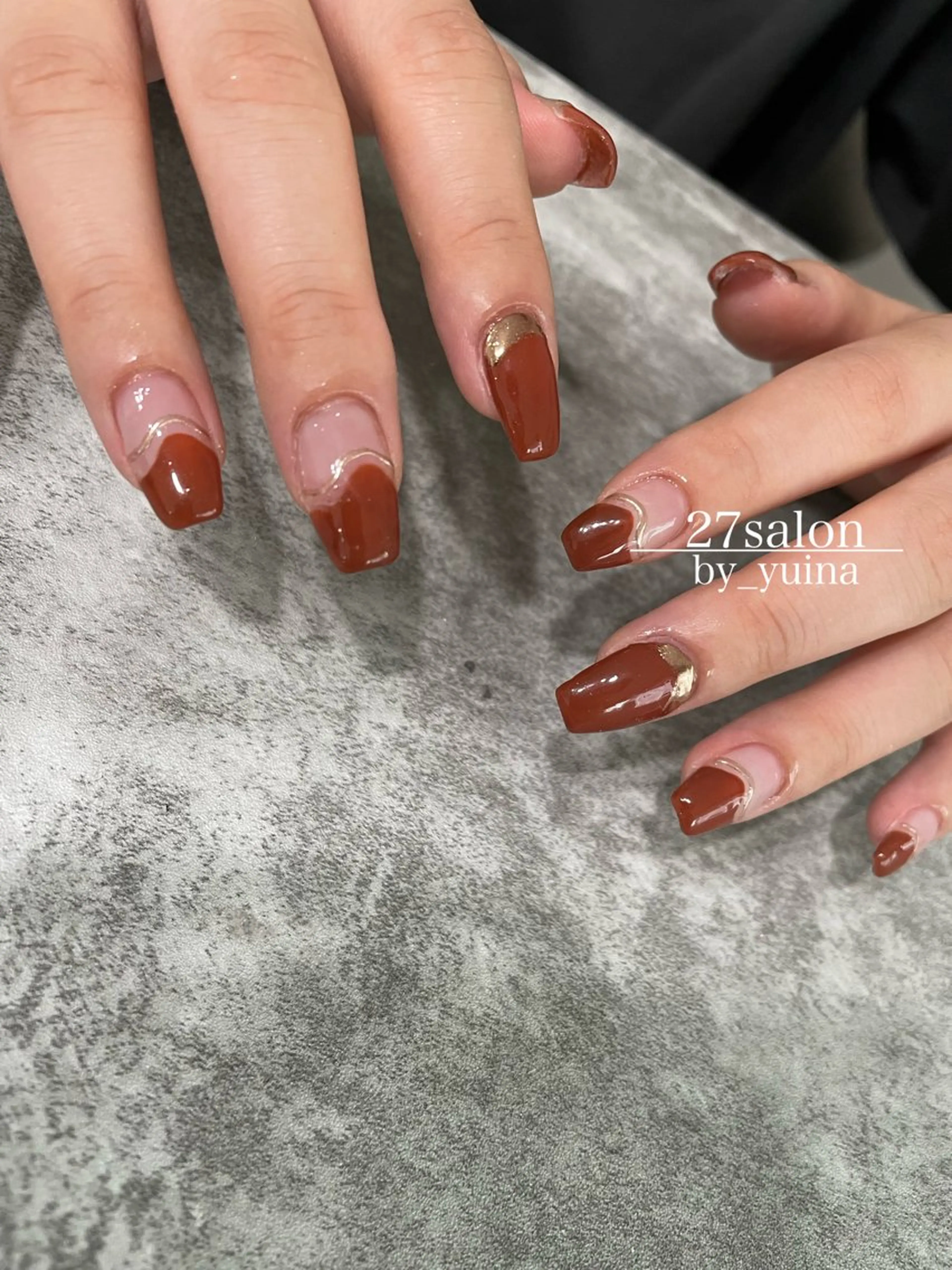 ネイル フレンチネイル ニュアンスネイル ハンドネイル 27salon yuinaのネイルデザイン