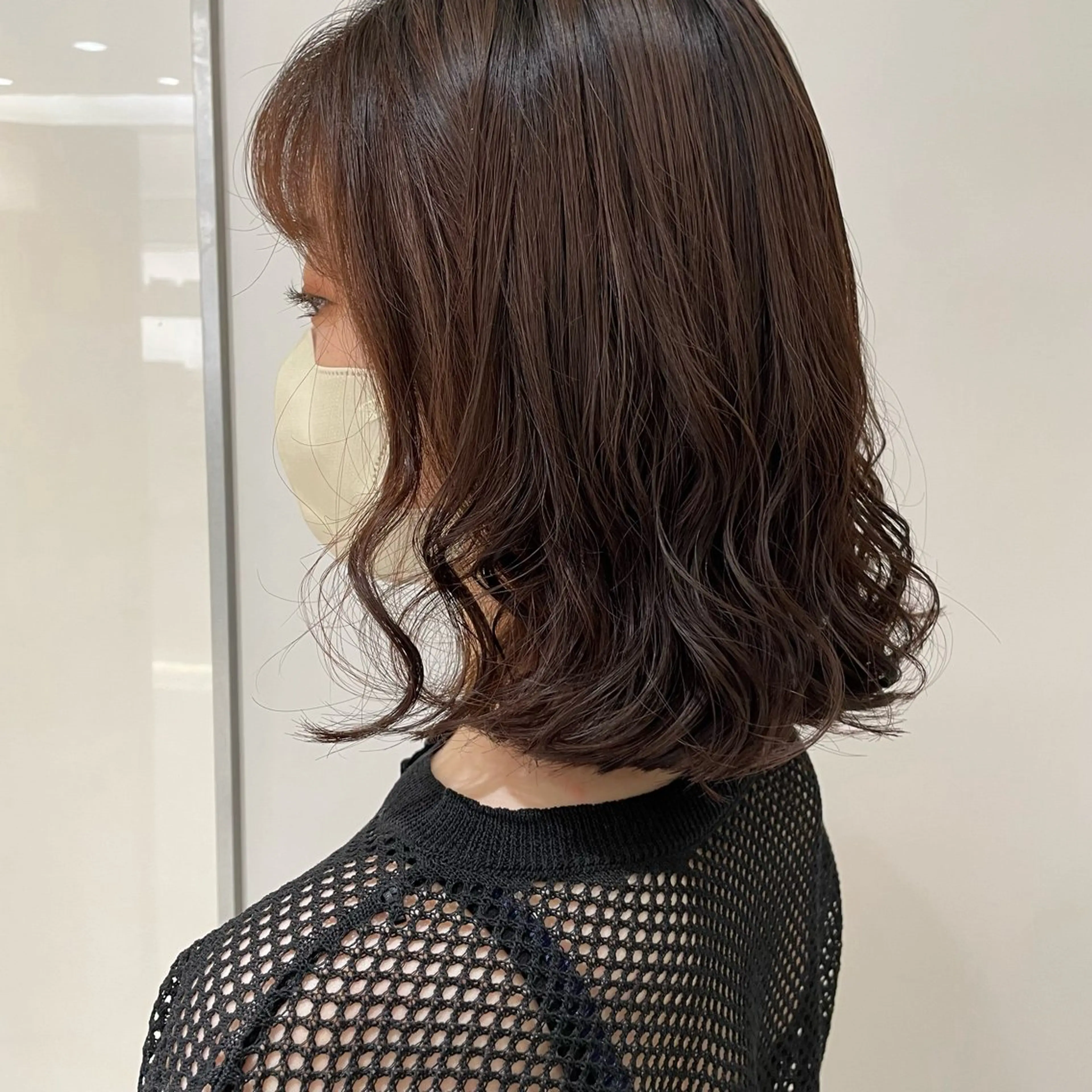 ミディアム パーマ カット パーマ 垢抜けヘア 韓国ヘア銀座近下菜央のヘアスタイル