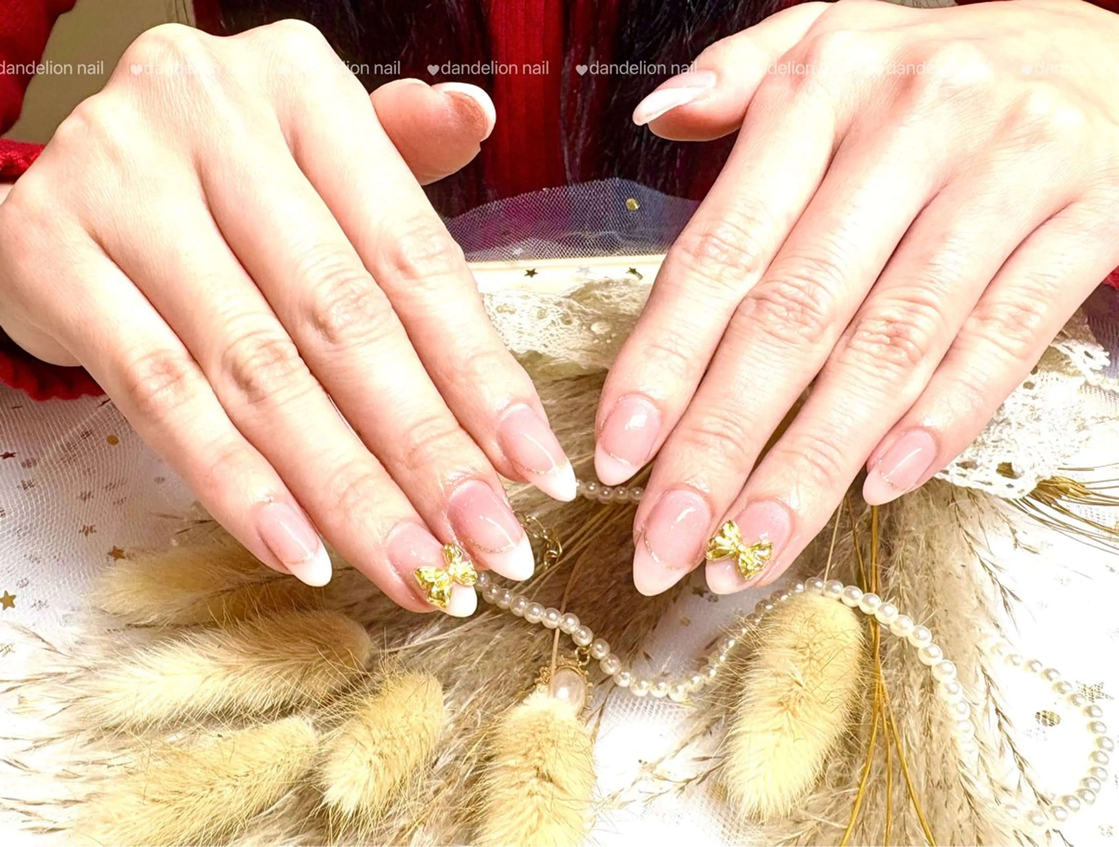 ネイル フレンチネイル 持ち込み ワンホンネイル ハンドネイル dandelion nail北千住のネイルデザイン