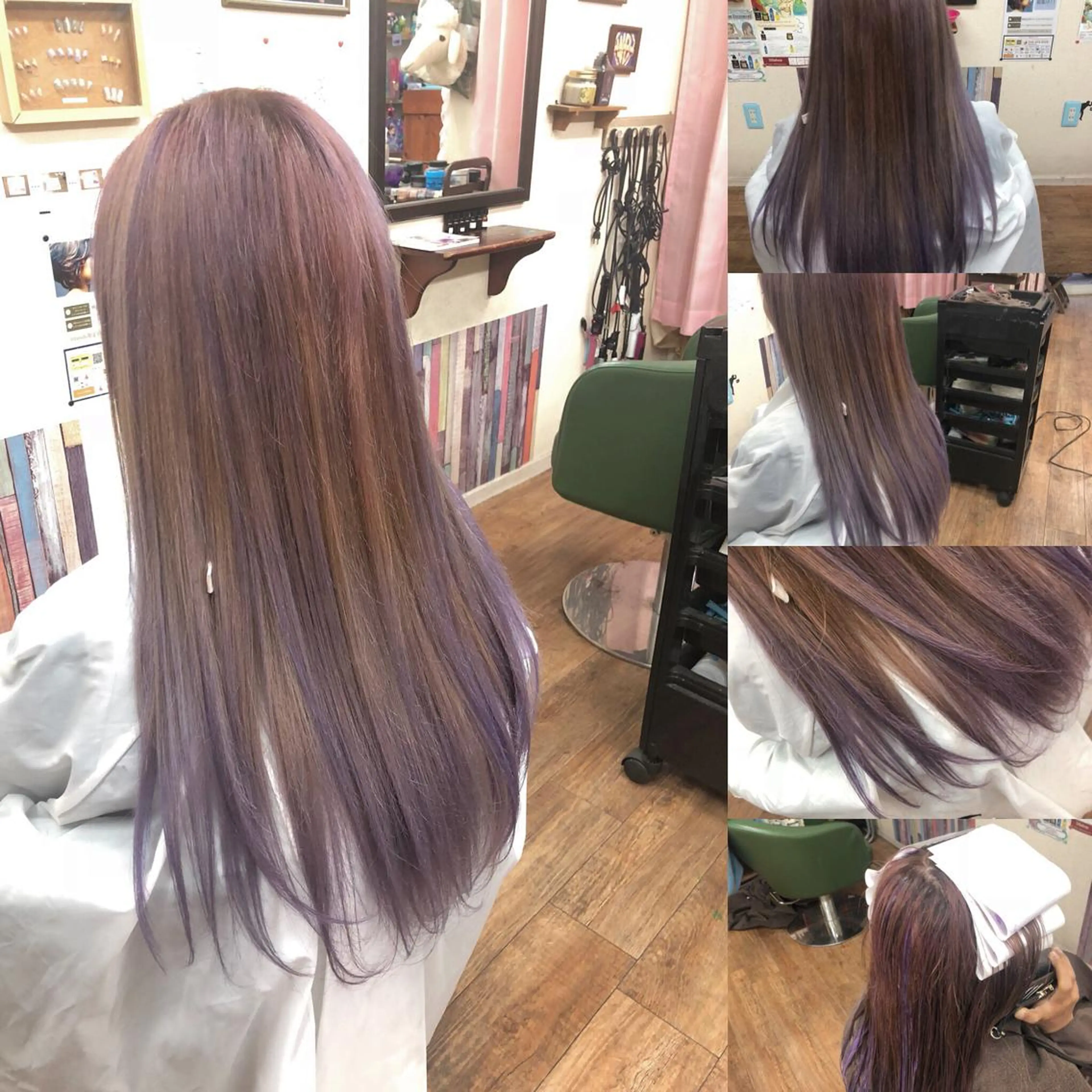 セミロング カラー メッシュ バイオレットカラー ヘアカラー トリートメント kou艶髪師色髪師 こう 艶髪師色髪師のヘアスタイル