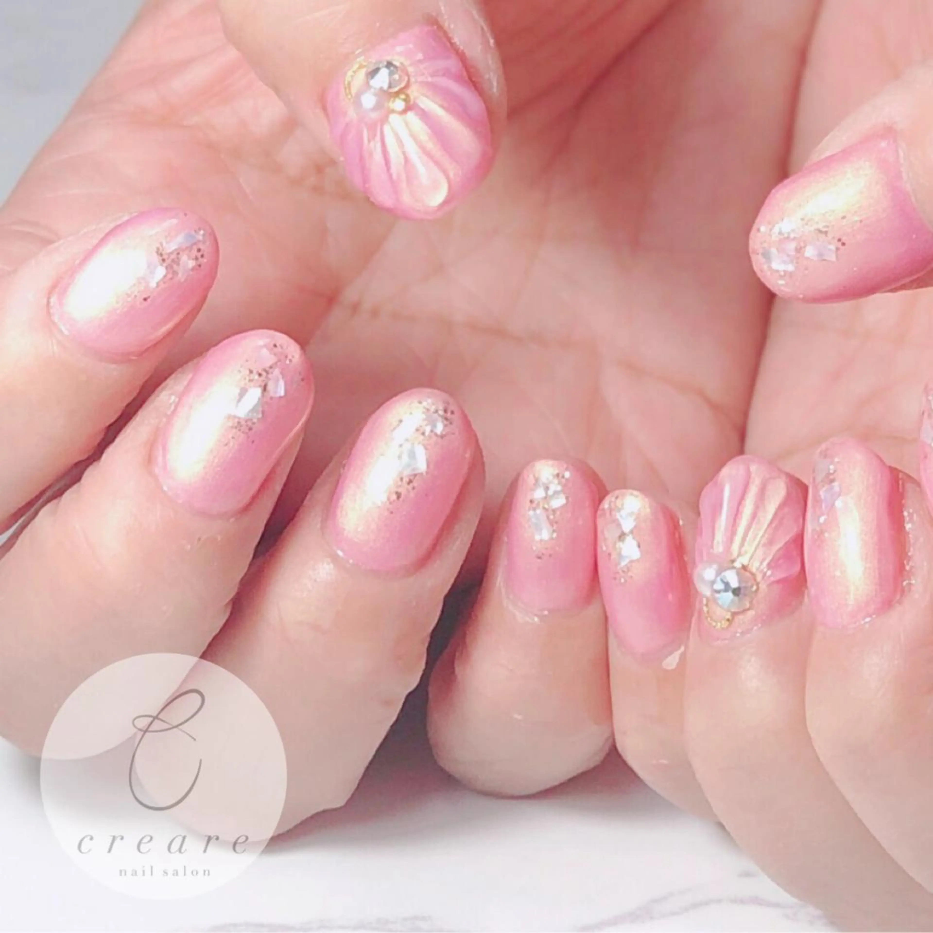 ネイル アートネイル ジェルネイル オフィスネイル ワンカラーネイル ピンク 辻野 和枝のネイルデザイン