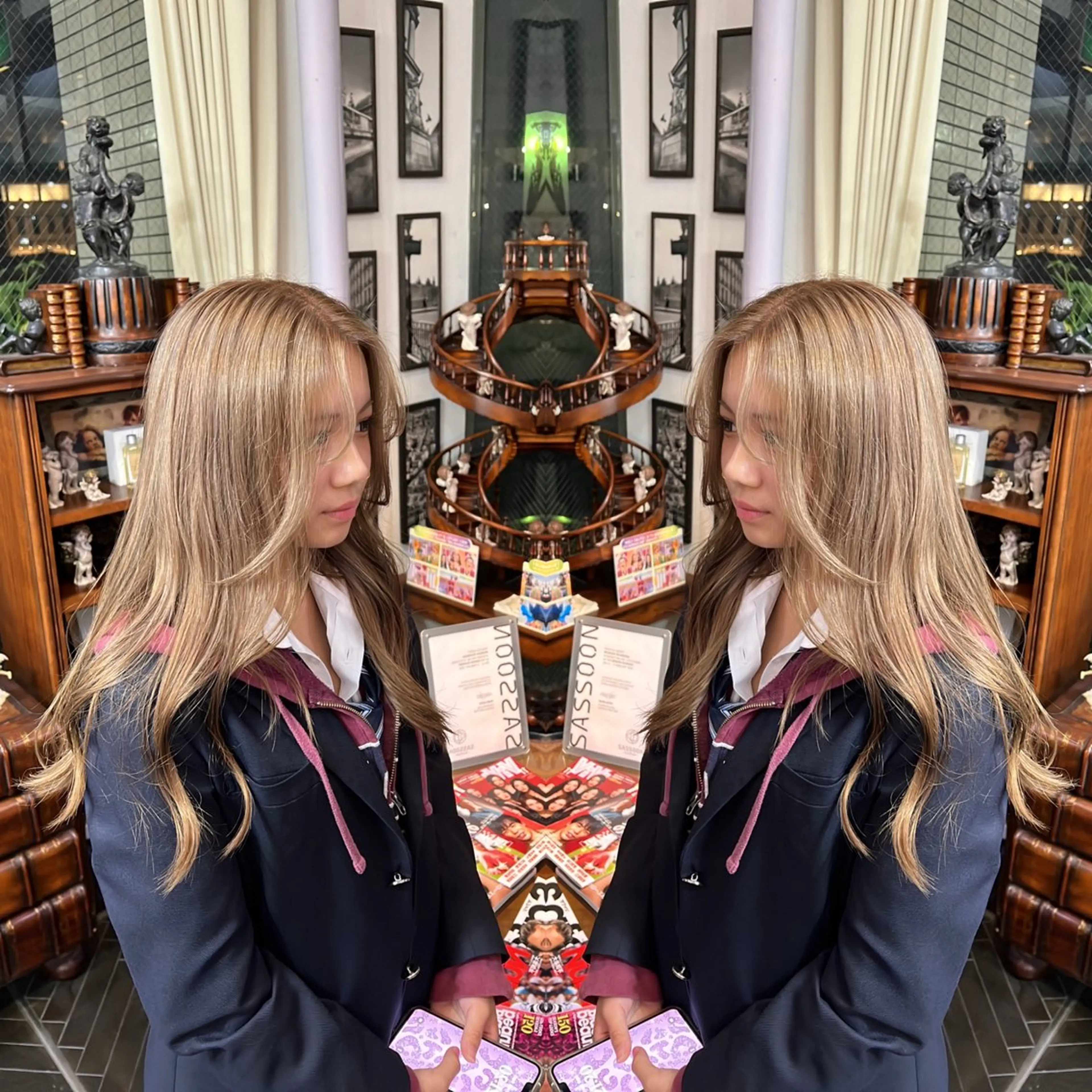 ロング カラー ヘアカラー トリートメント レイヤー/ボブ/ ミニボブ/AOIのヘアスタイル