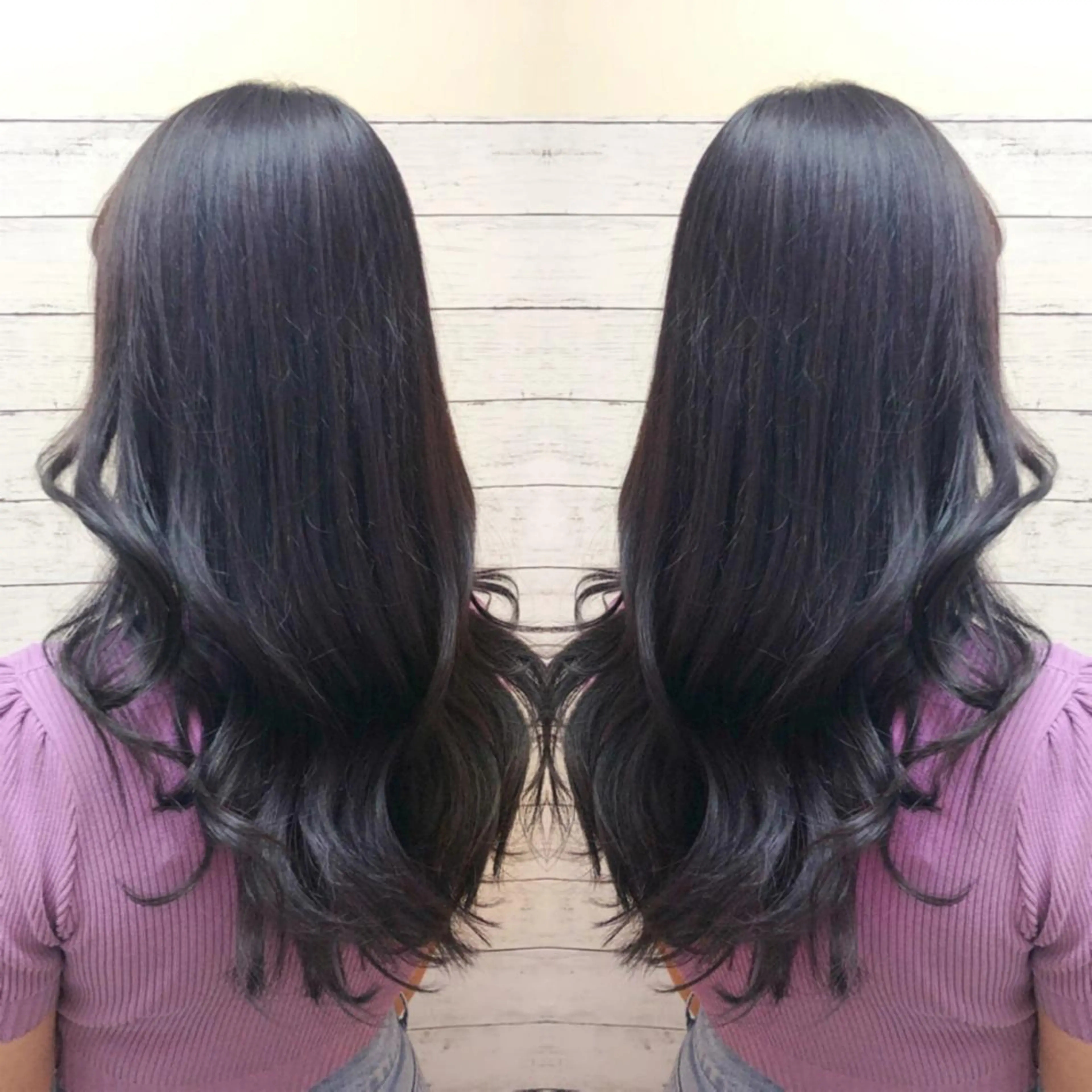 ロング カラー ヘアカラー トリートメント ヘアセット 韓国ヘア🤍髪質改善 🇰🇷AKANEのヘアスタイル