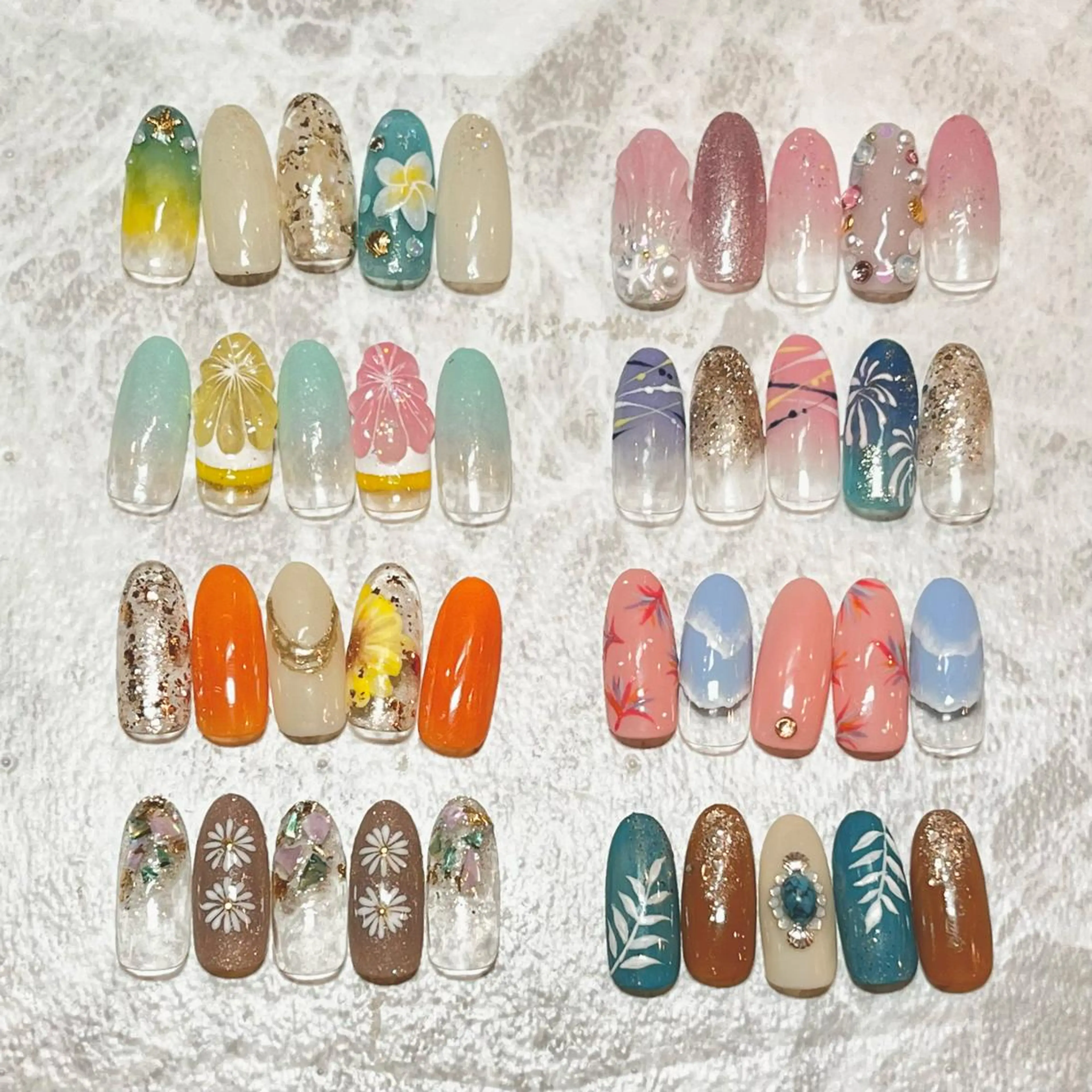 ネイル アートネイル フラワーネイル キラキラネイル 夏ネイル para ☀︎ sol by BECK所属・Para Sol nail　Maoのネイルデザイン