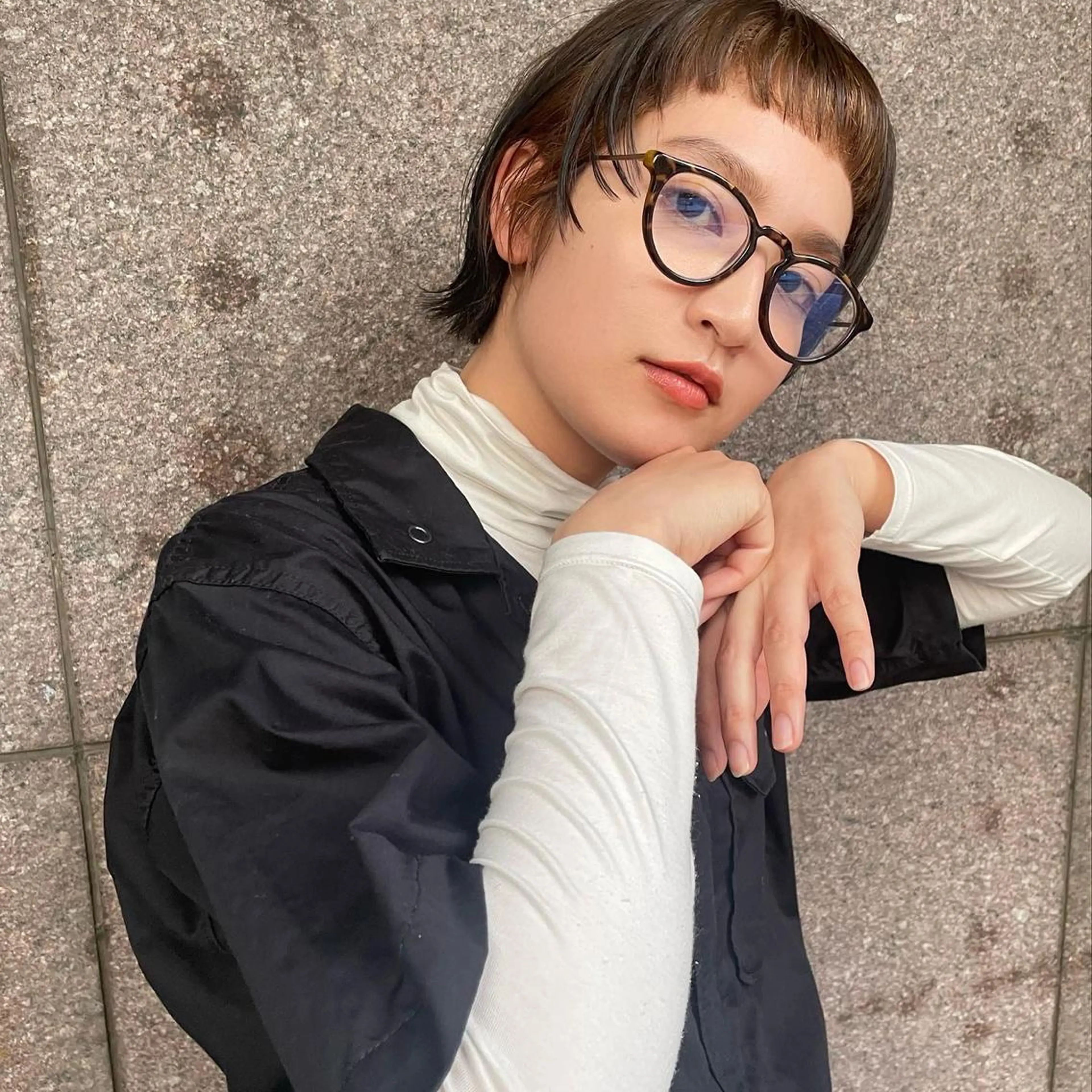 ショート カラー ショートボブ ブリーチ ボルドーカラー ボブ 外国人風カラー ショート/ボブ専門 宮脇美奈/南船場のヘアスタイル