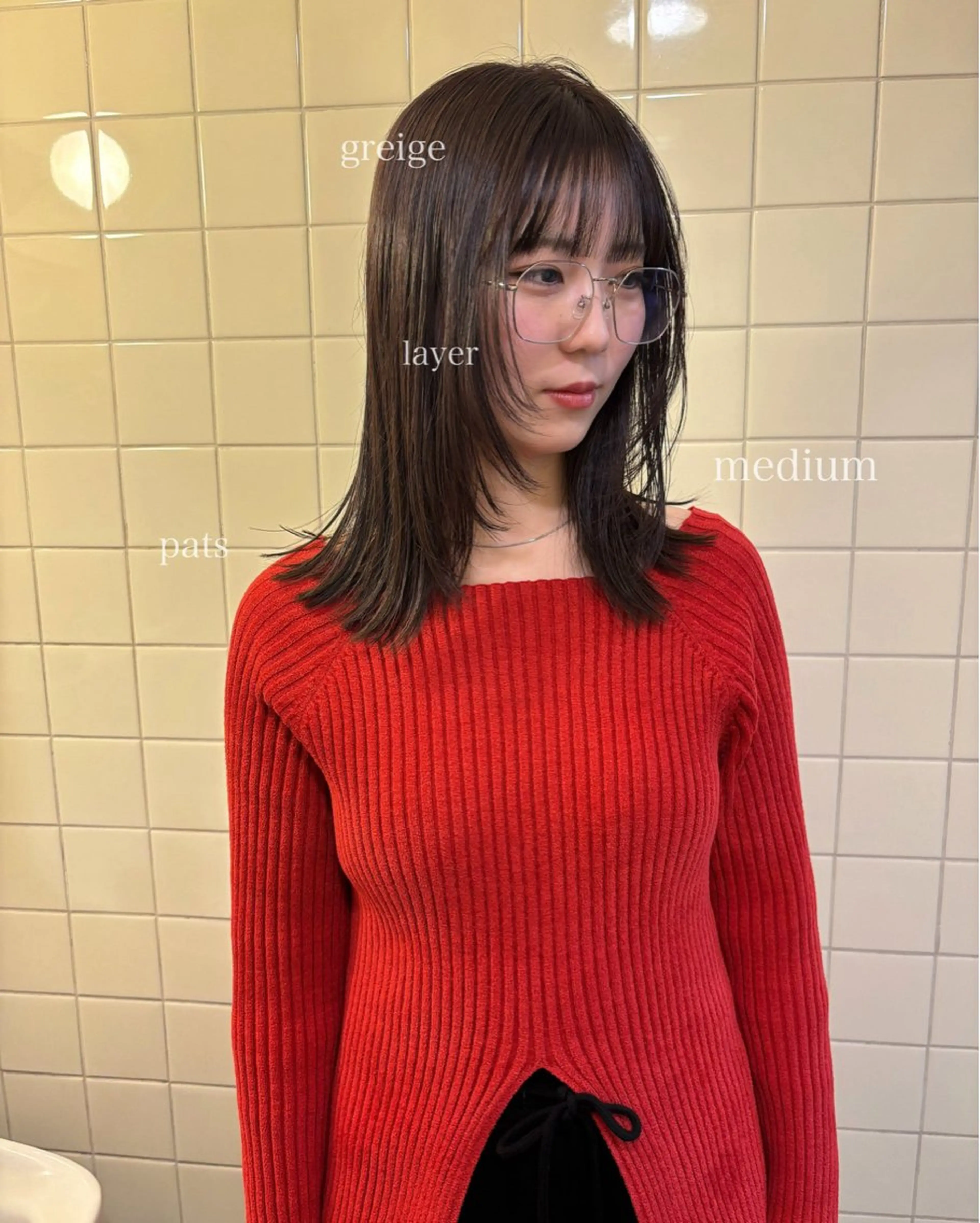 ミディアム カラー カット ヘアカラー トリートメント 韓国ボブ＆顔まわり レイヤー♡TOMOEのヘアスタイル