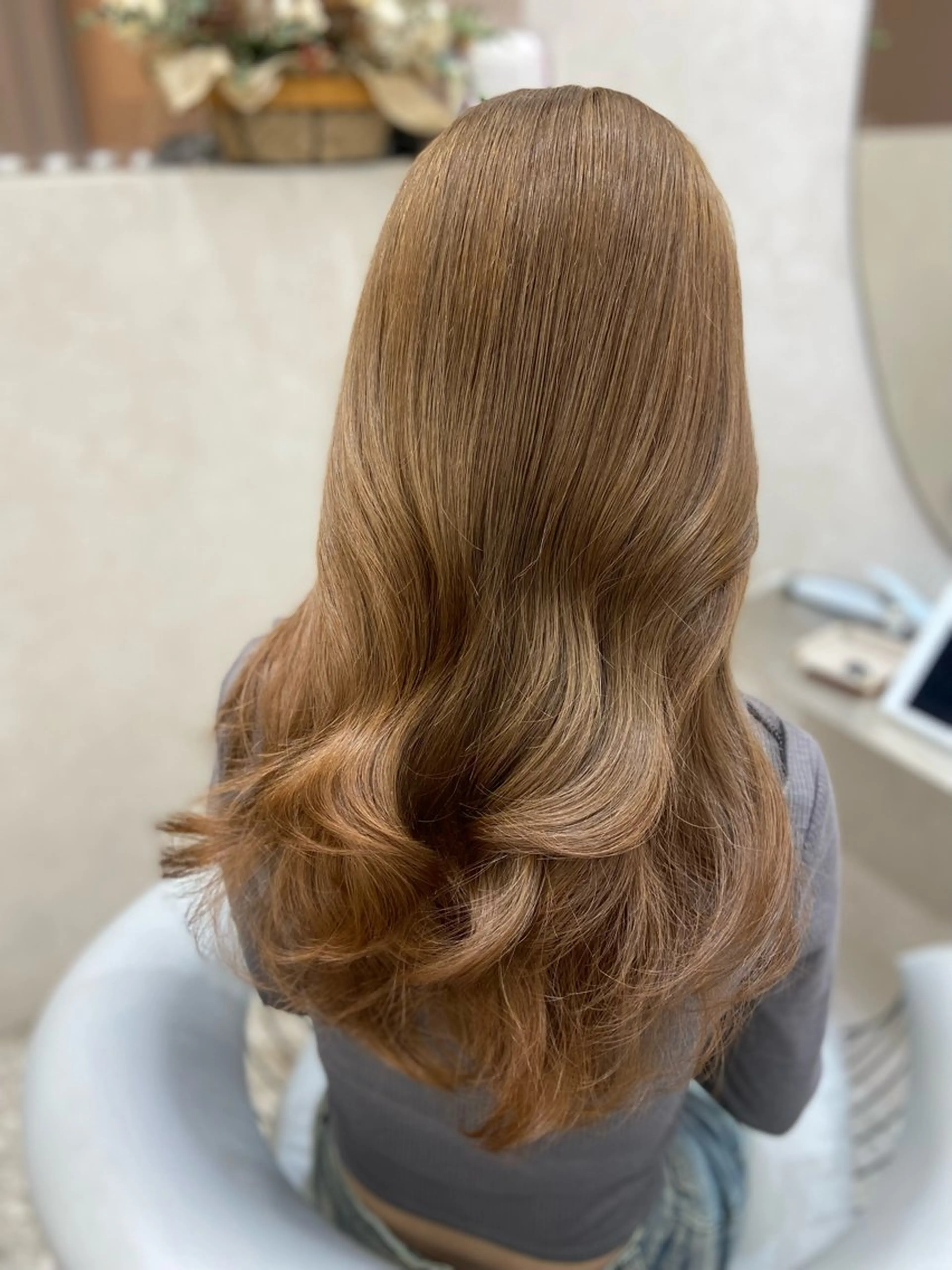 ロング カラー カット ヘアカラー トリートメント 新宿/韓国ヘア 中明度カラー/かやのヘアスタイル