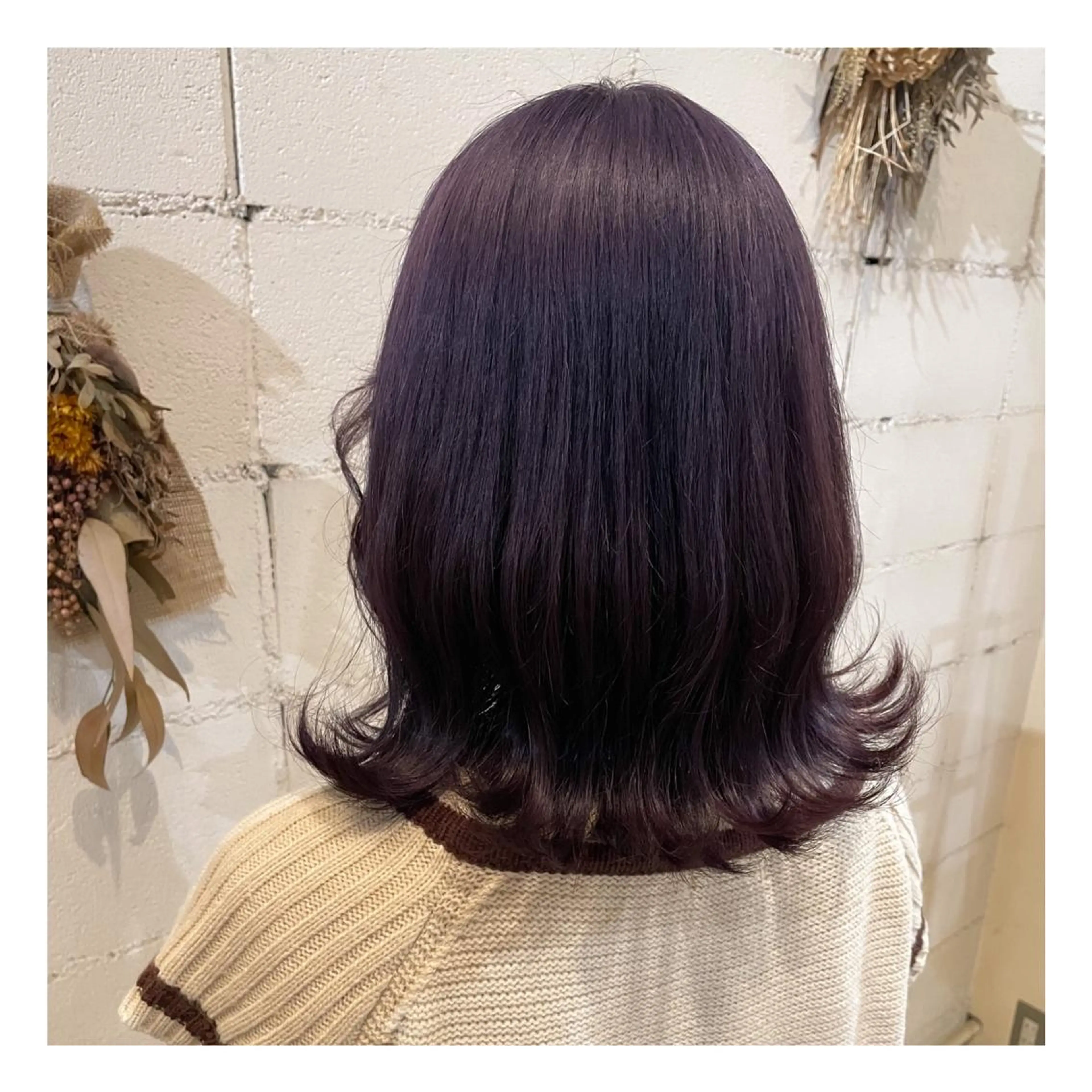 ミディアム カラー アッシュ 黒髪 ブリーチ ラベンダーカラー ラベンダーアッシュ ヘアカラー トリートメント ❁⃘ ち だ り さ ❁⃘のヘアスタイル