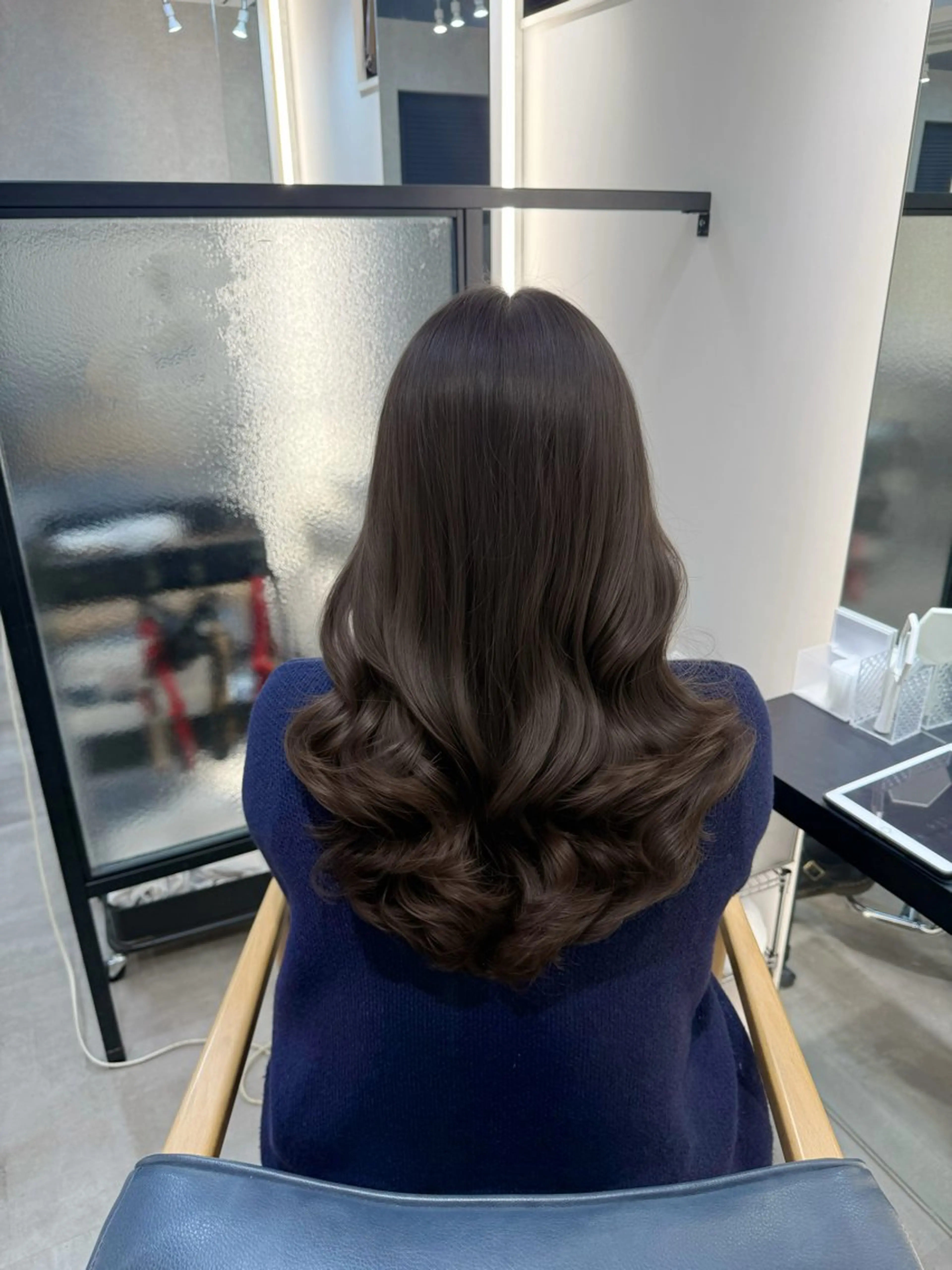 セミロング パーマ カット パーマ 韓国ヘア/韓国風 パーマ/kazueのヘアスタイル