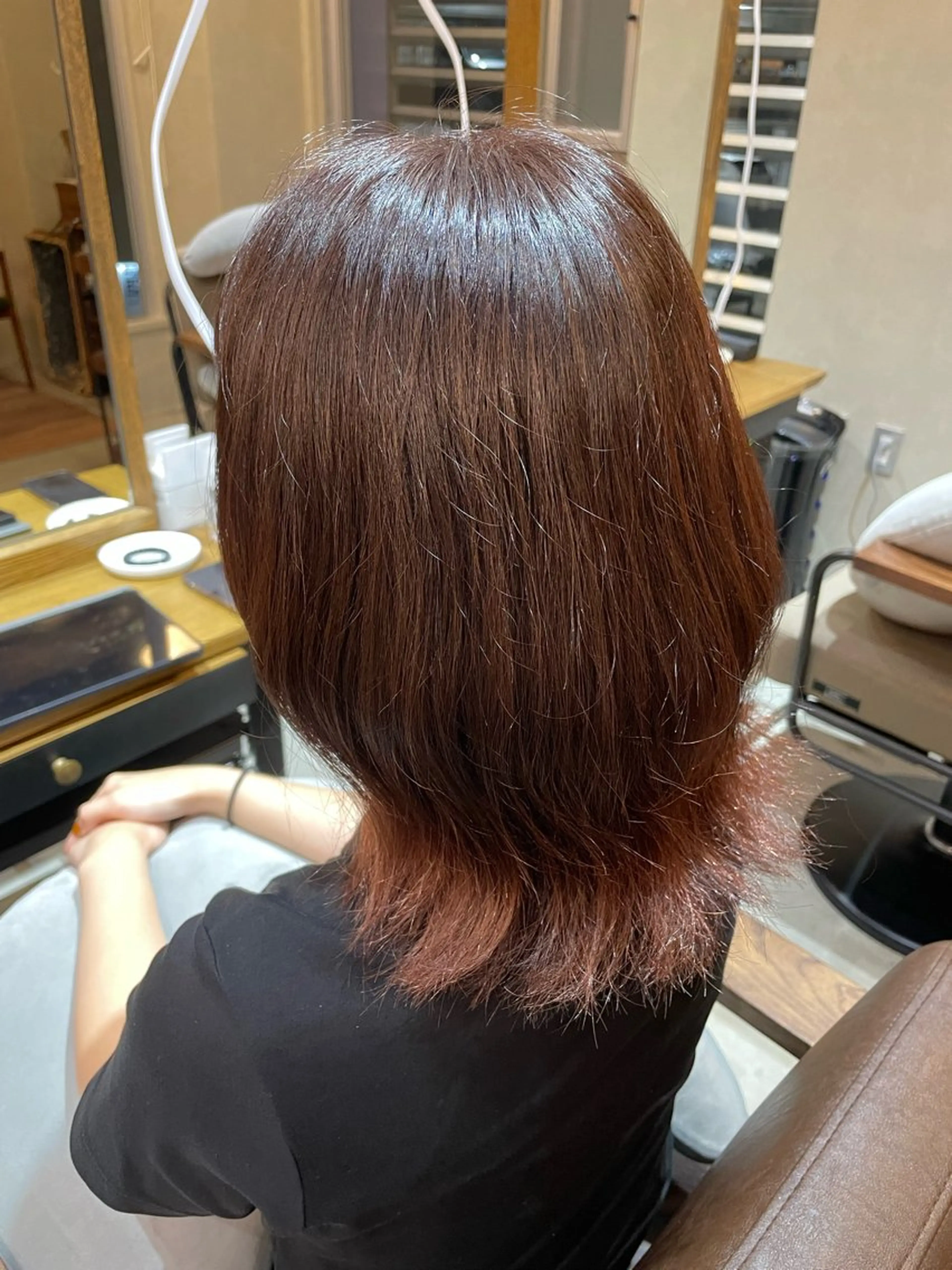 ミディアム カラー ブラウンカラー オレンジ オレンジブラウン Hair ruup Rell所属・デザインカラー/スパ 竹西 成美のヘアスタイル