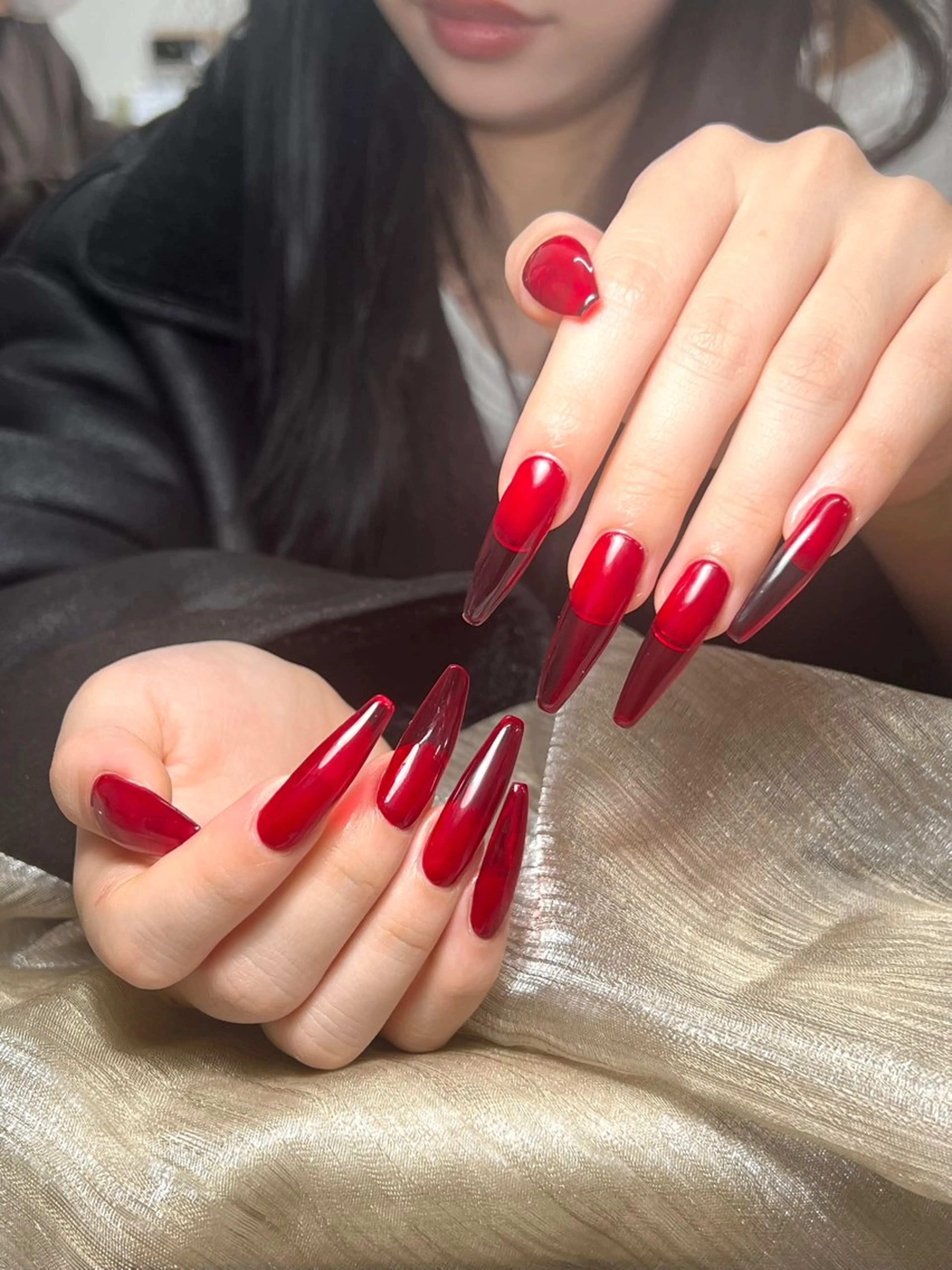 ロング ハンドネイル RIN NAILS ᥫ᭡Migusaのネイルデザイン