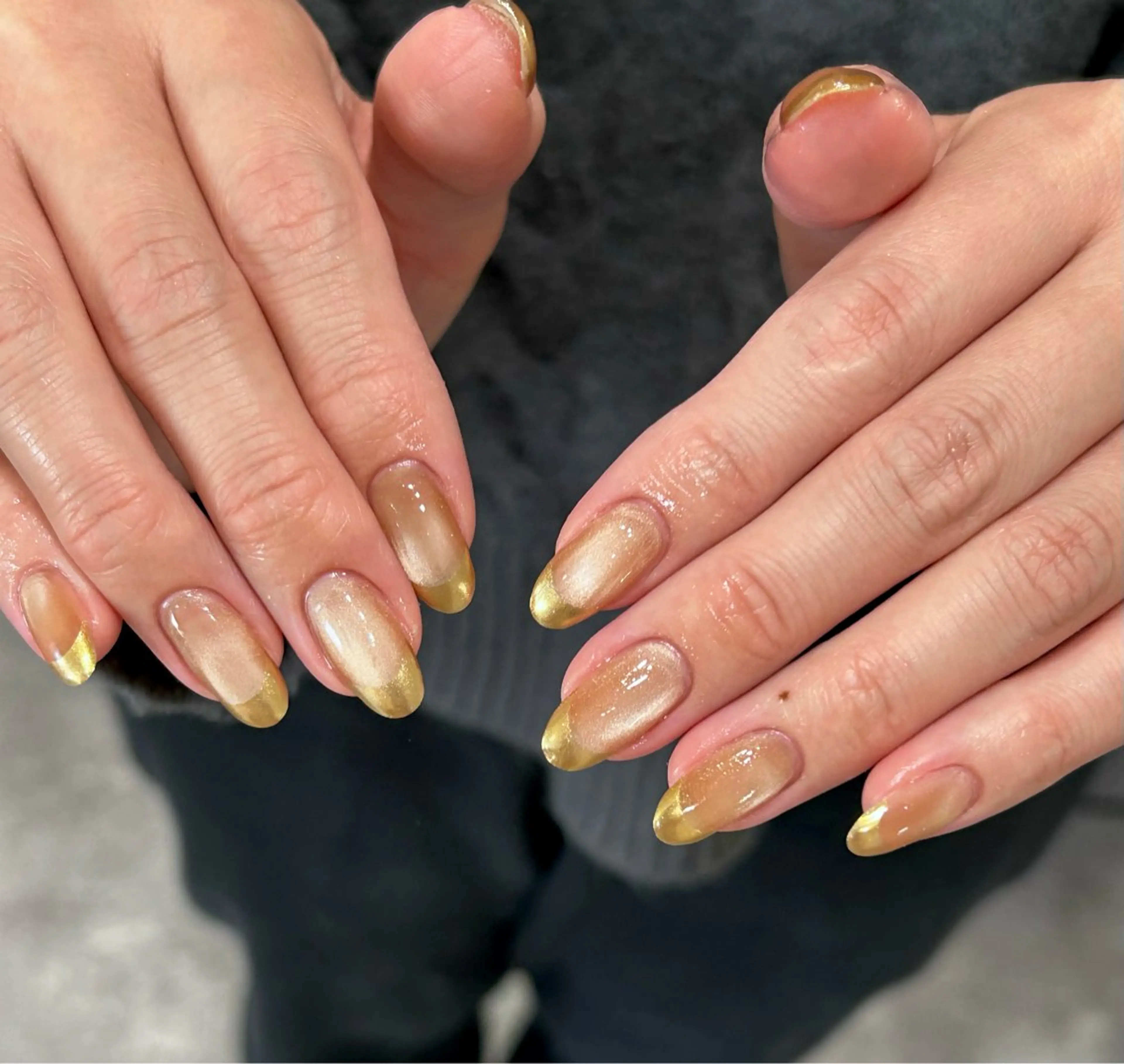 ネイル フレンチネイル ミラーネイル Ray. byCharmeのネイルデザイン