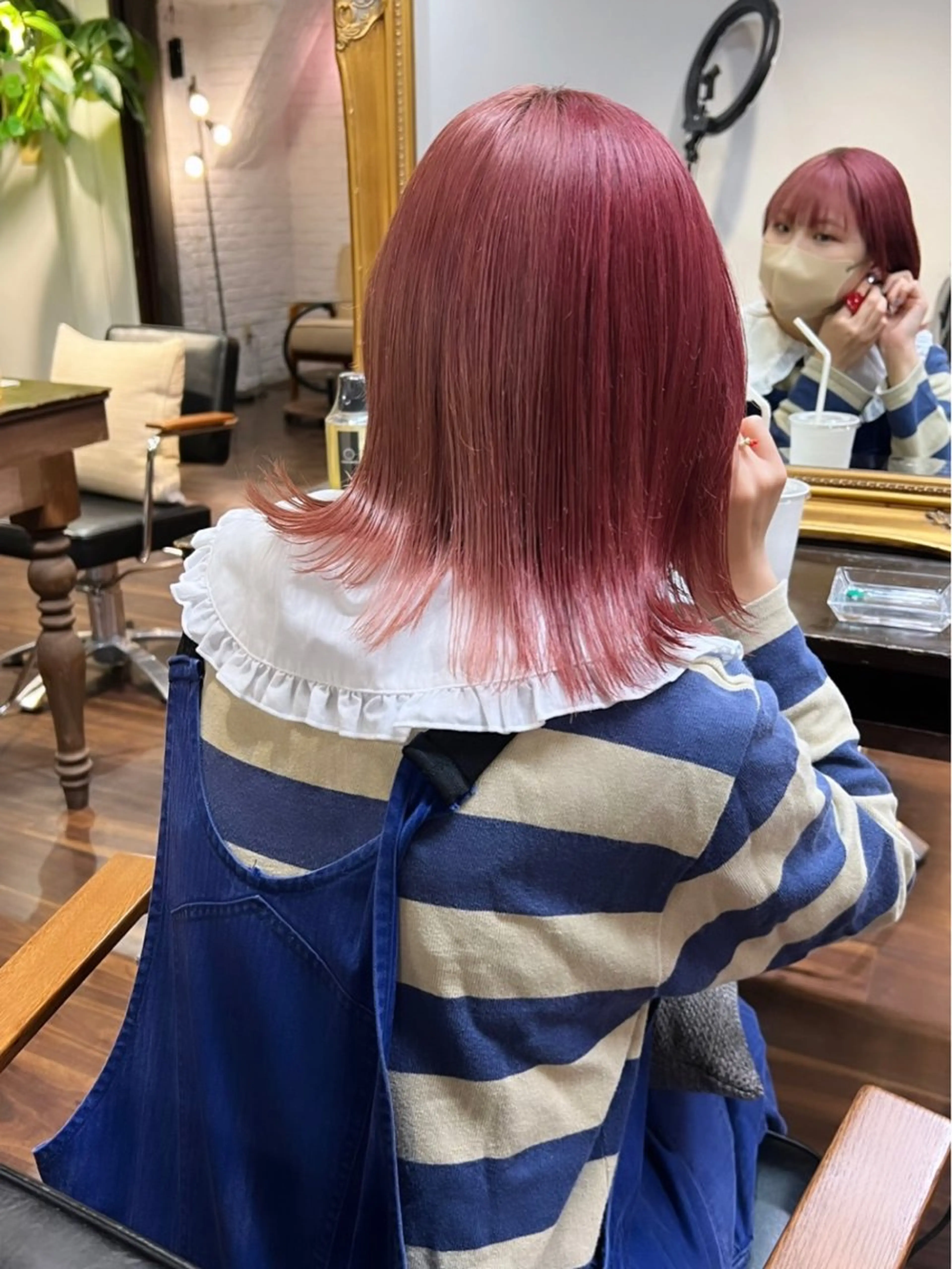 ミディアム カラー ブリーチ ケアブリーチ 透明感カラー デザインカラー ダブルカラー nendo_hair所属・ハイトーン/ブリーチ レイヤーsonokaのヘアスタイル