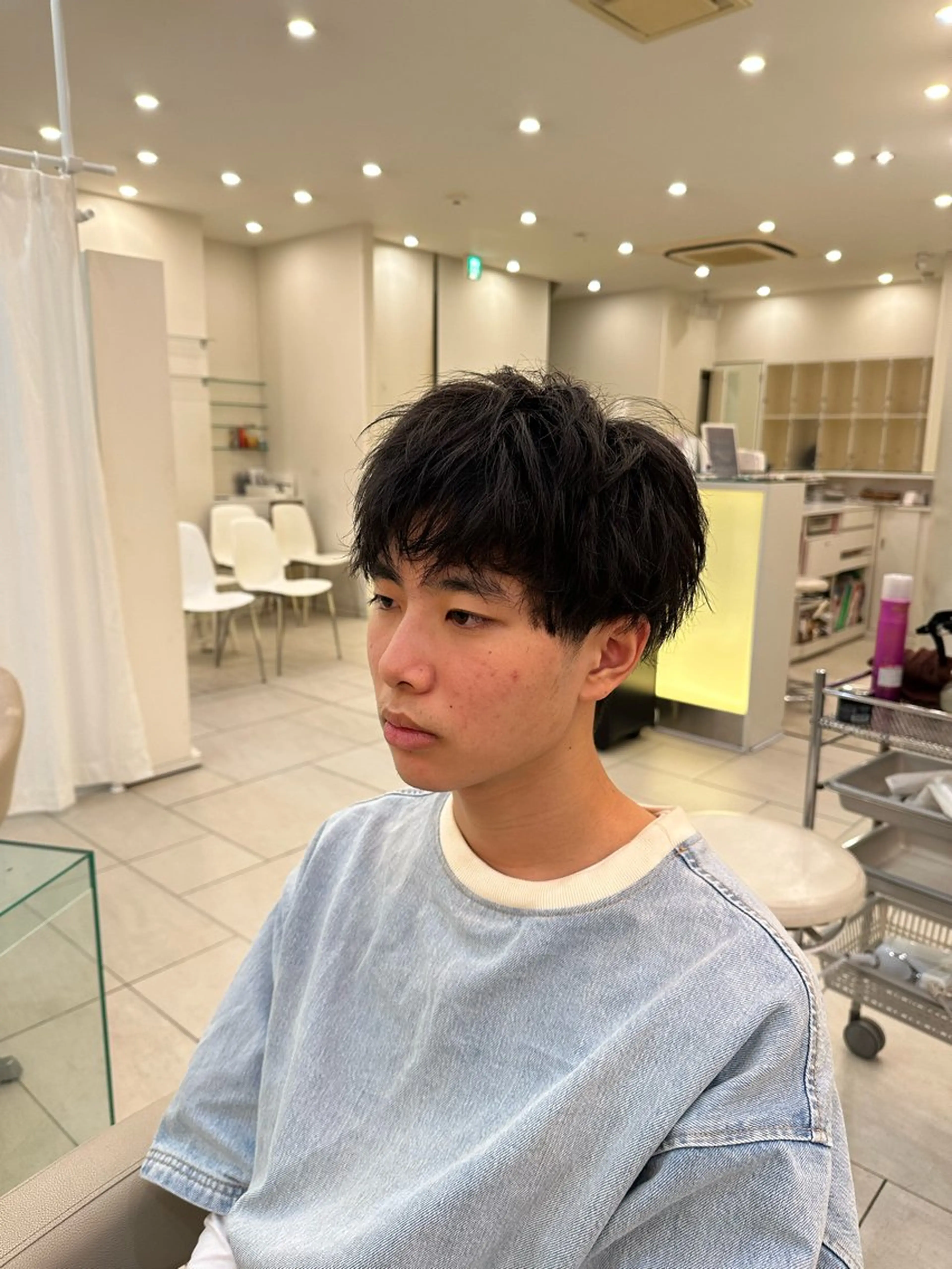 メンズ カット 藤本渚杜/メンズ/ 艶カラーのヘアスタイル