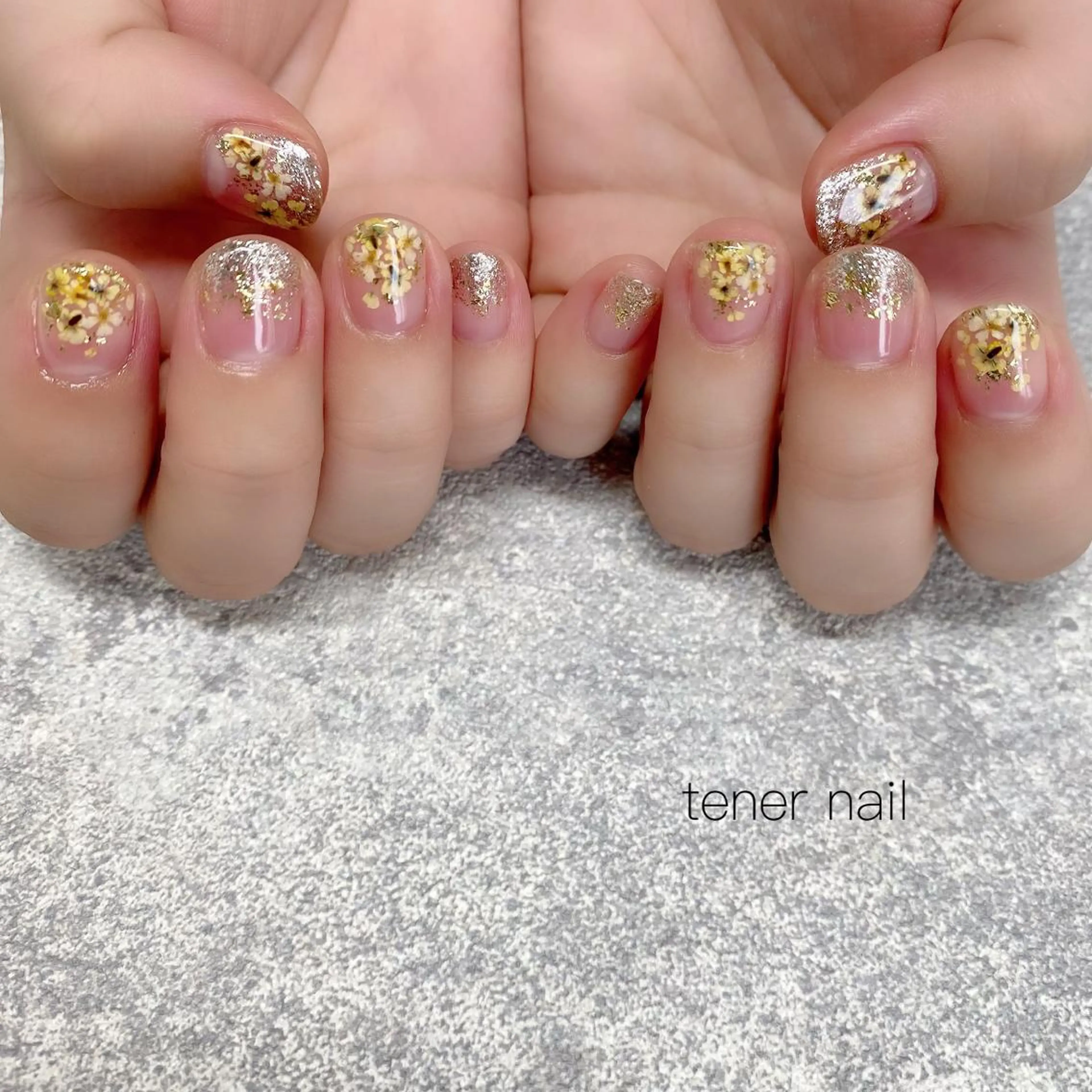 ネイル フラワーネイル 黄色 tener  nail  テネルネイル所属・テネルネイル tener nailのネイルデザイン
