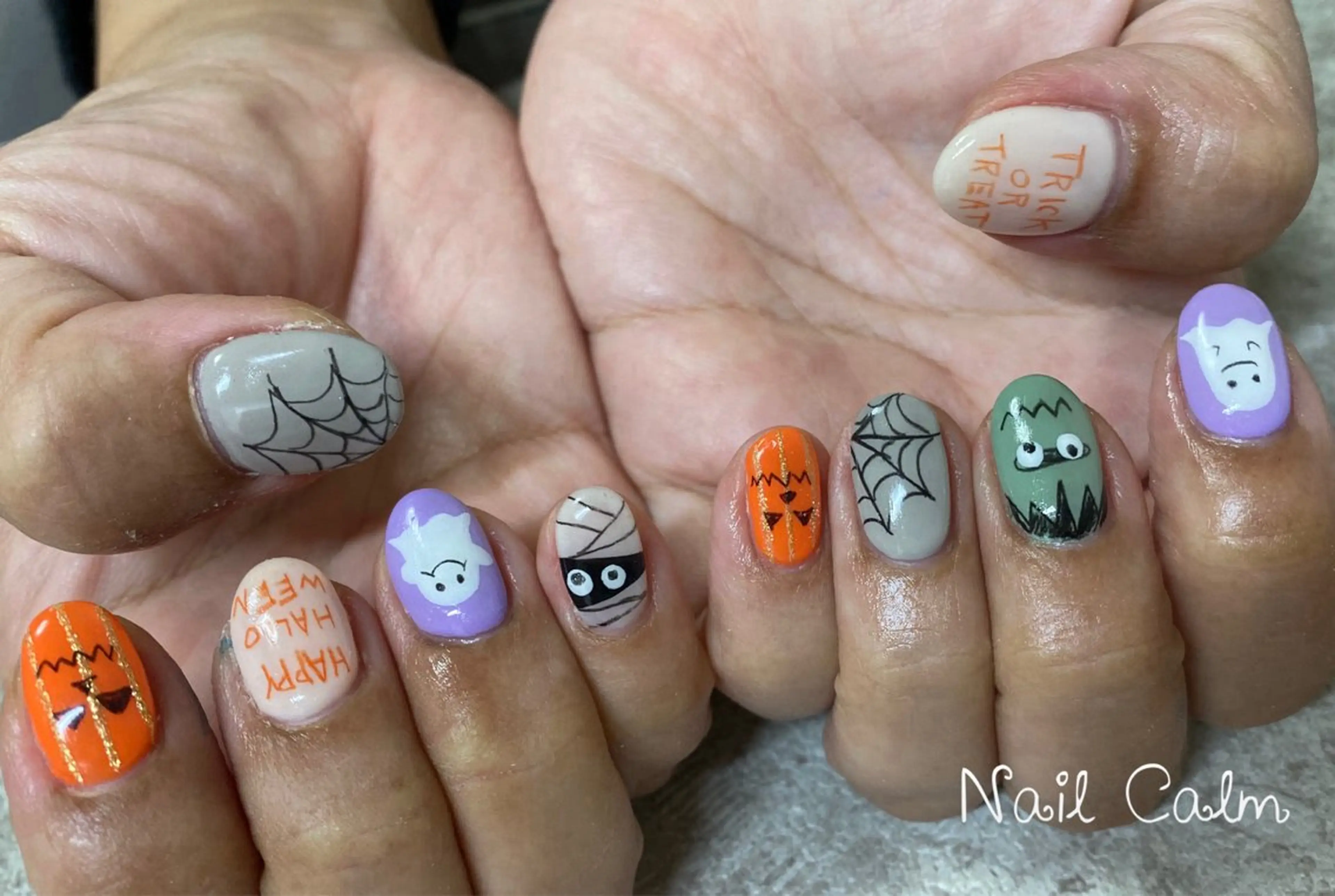 ネイル ハロウィン ハンドネイル Nail Calm所属・プライベートサロン Calmのネイルデザイン