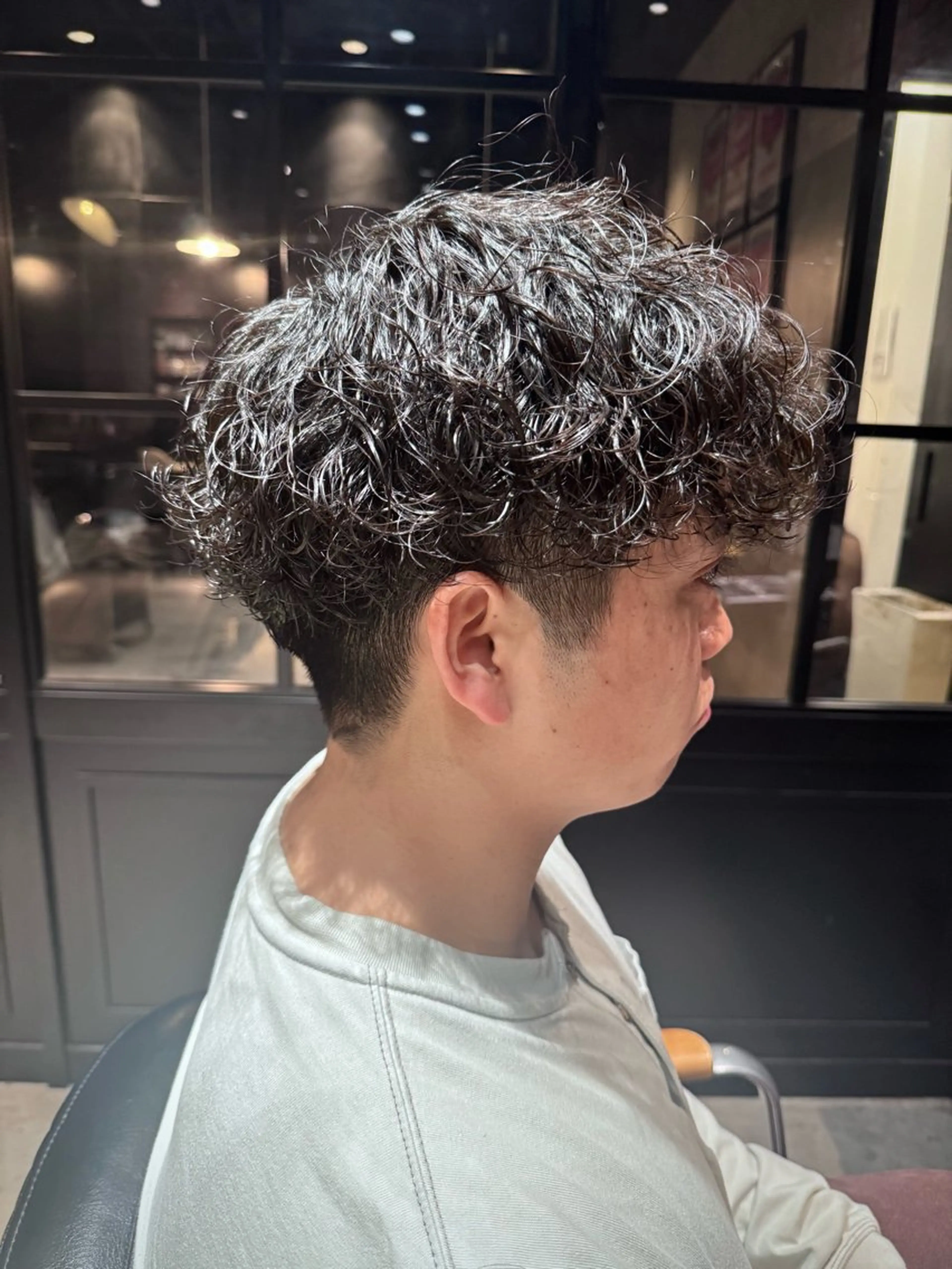 メンズ 波巻きパーマ miyu ボブモデル募集中のヘアスタイル
