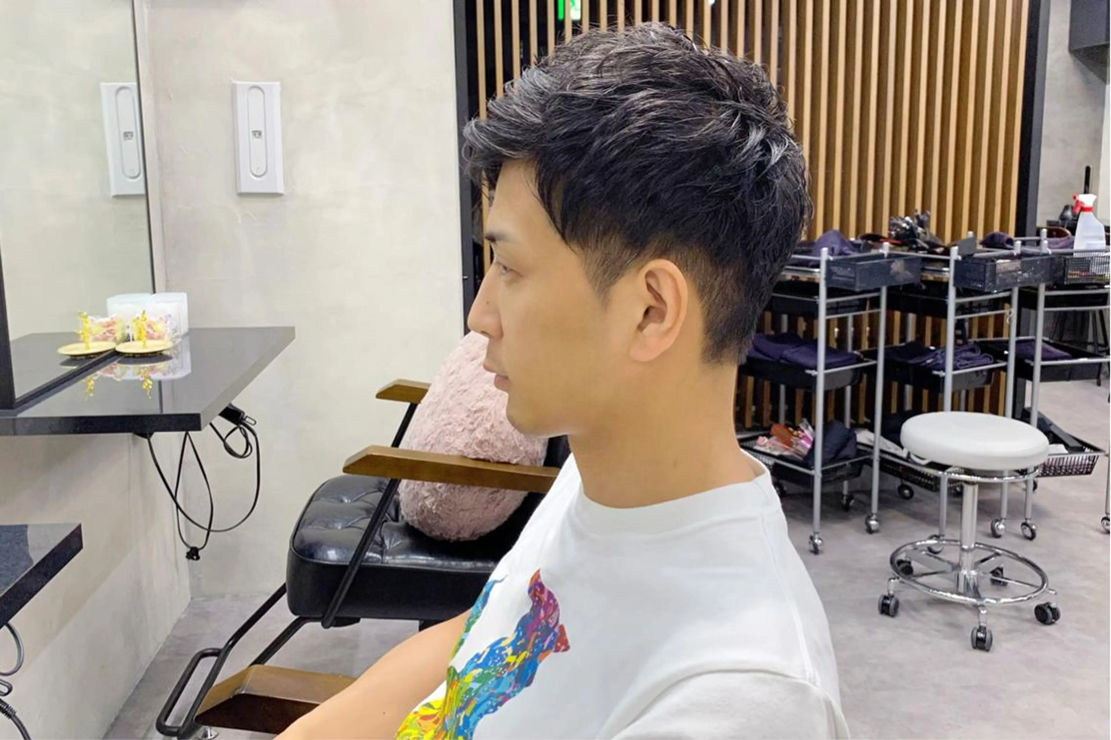 ショート メンズ アップバング ツーブロック ベリーショート カット ヘッドスパ ヘアセット SALOWIN所属・半個室メンズ カット🥕羽鳥淳妃のヘアスタイル