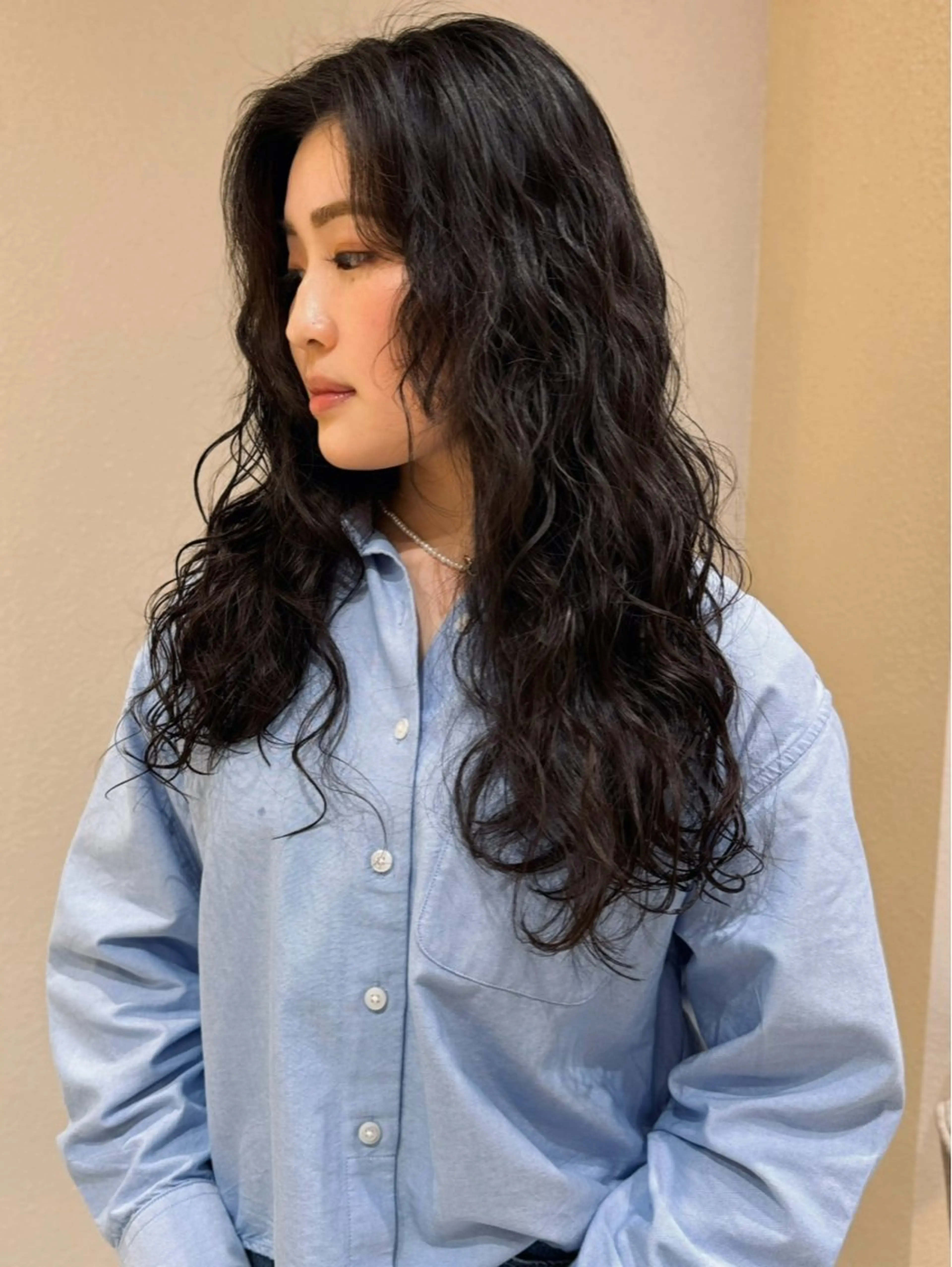 ロング カット パーマ 🩵縮毛矯正・ボブ 岩原朋也🩵のヘアスタイル