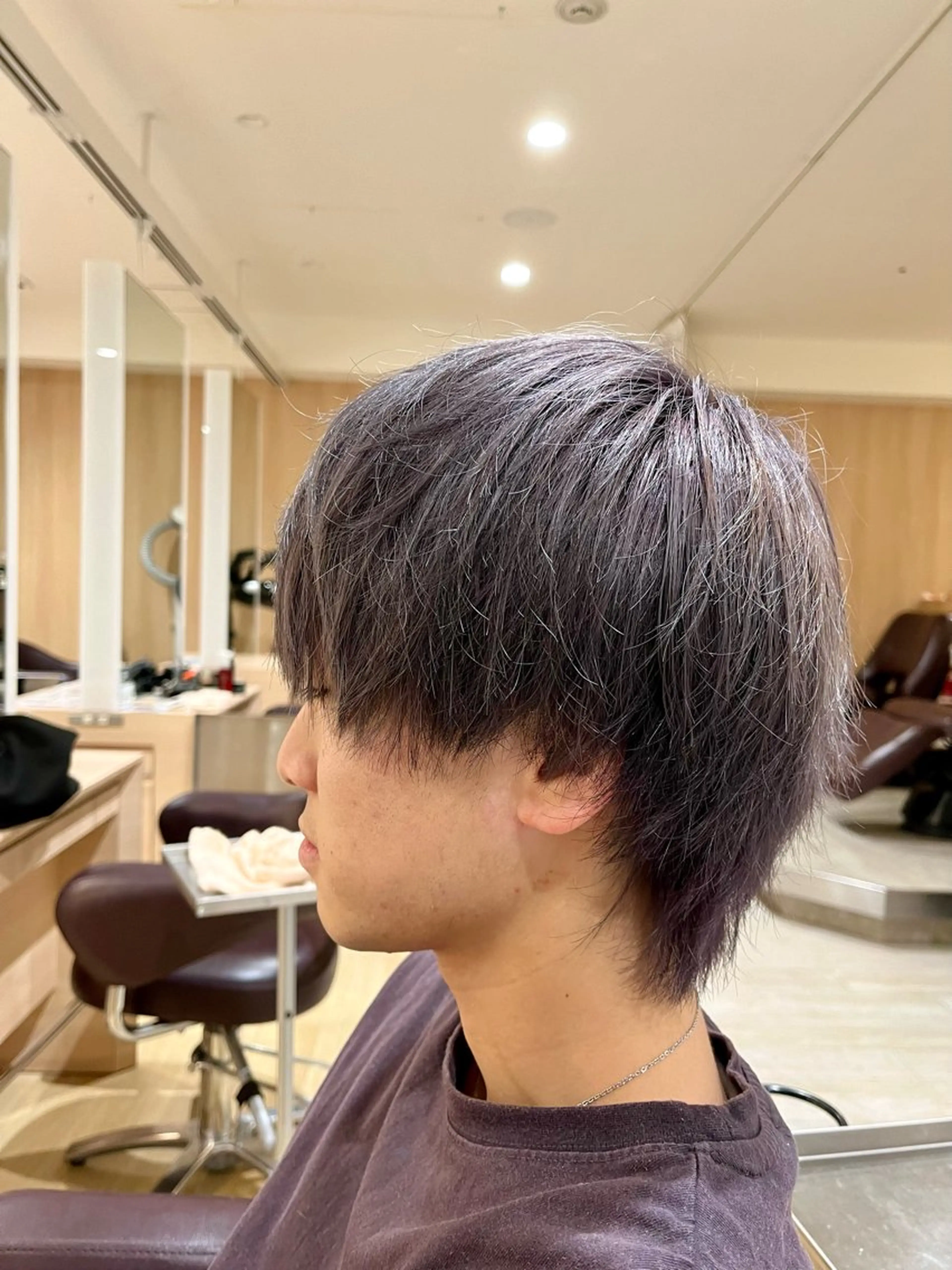 カラー メンズ シルバー カット ヘアカラー 牛尾 丈のヘアスタイル