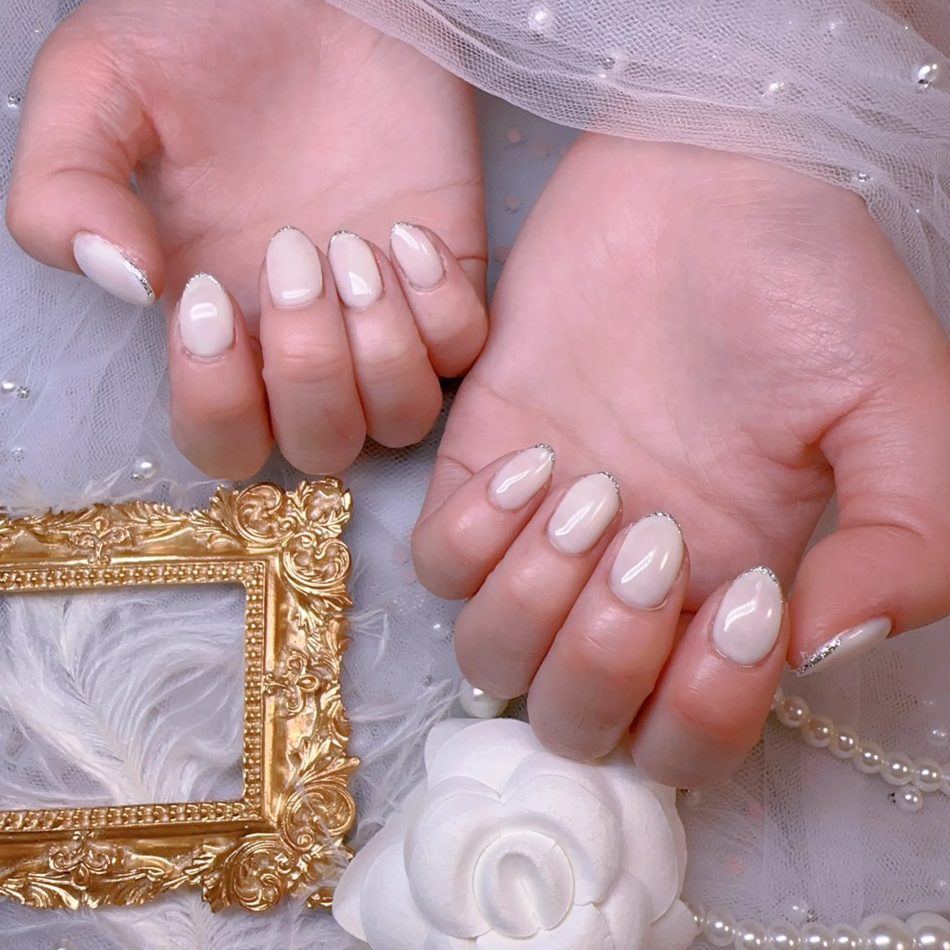 ネイル オーロラネイル フットネイル 韓国ネイル ラメ(グリッター) ラメグラデーション ハンドネイル Belle nail salon 新小岩のネイルデザイン